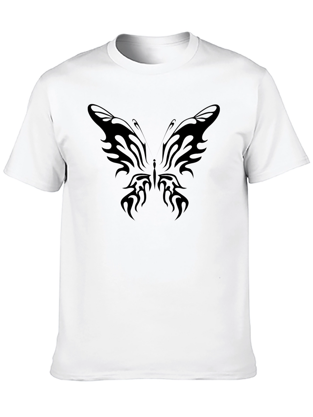 Tribal Butterfly Graphic Black T-Shirt