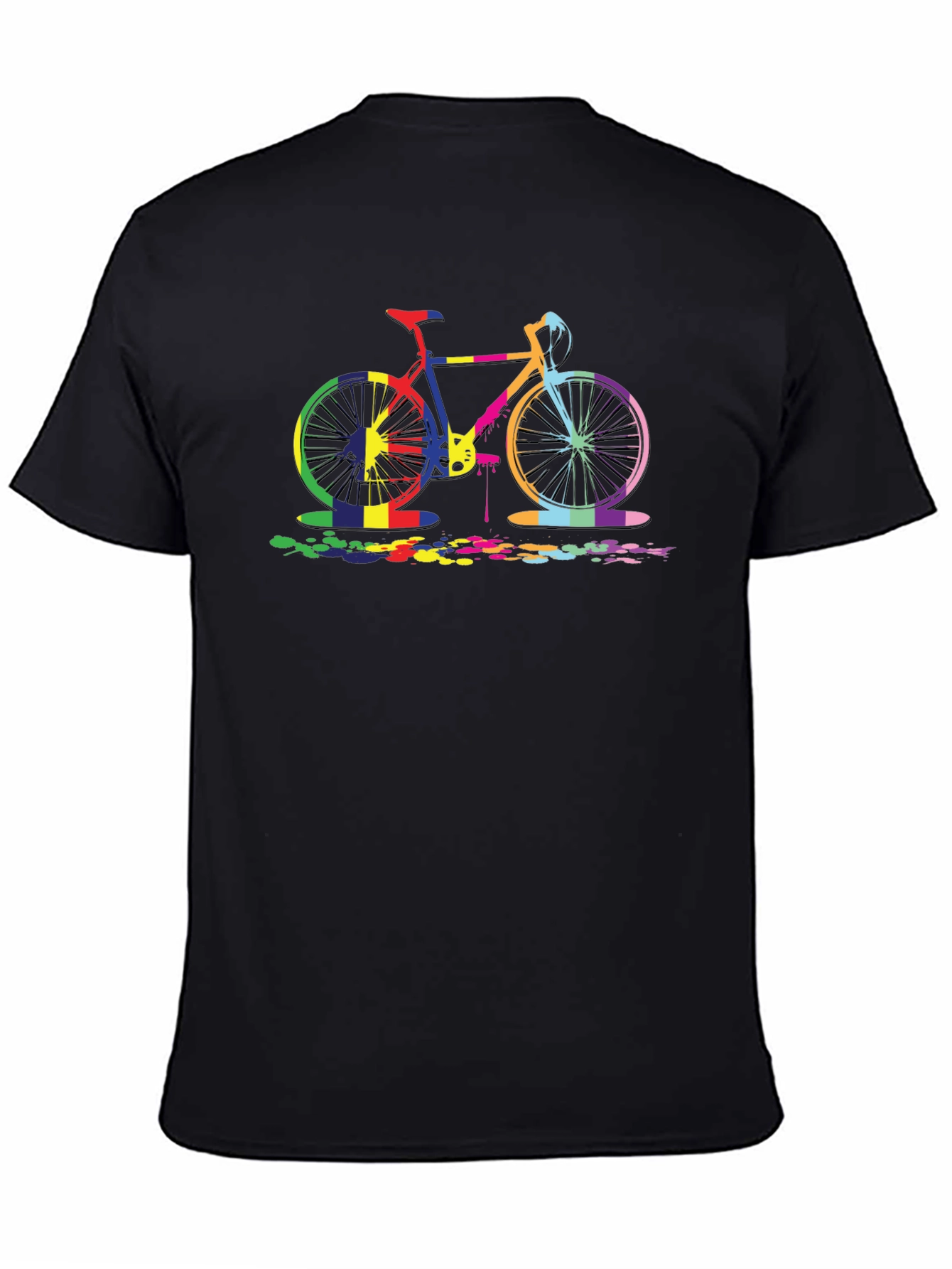 Colorful Bicycle Graphic Tee - Black