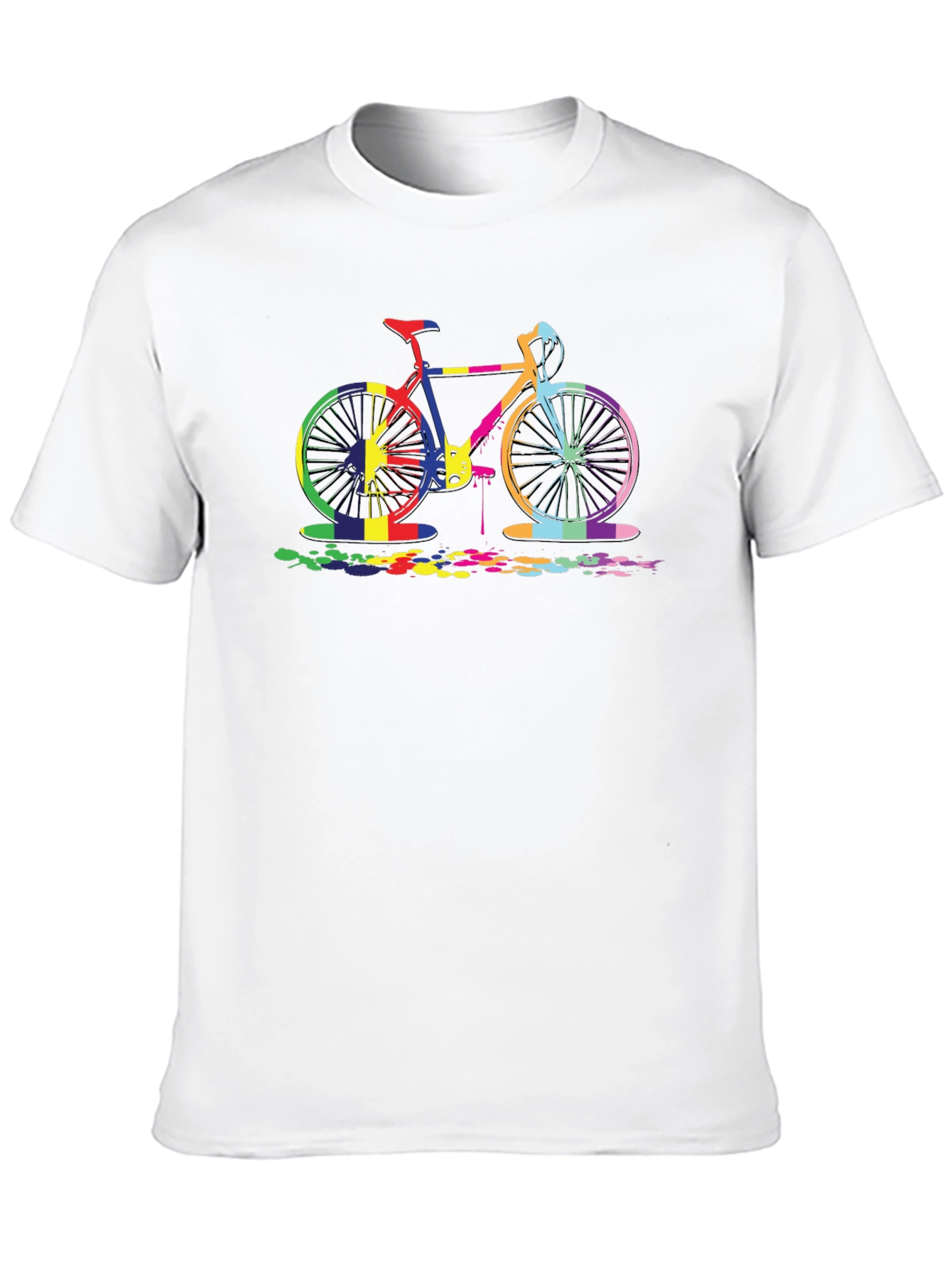 Colorful Bicycle Graphic Tee - Black