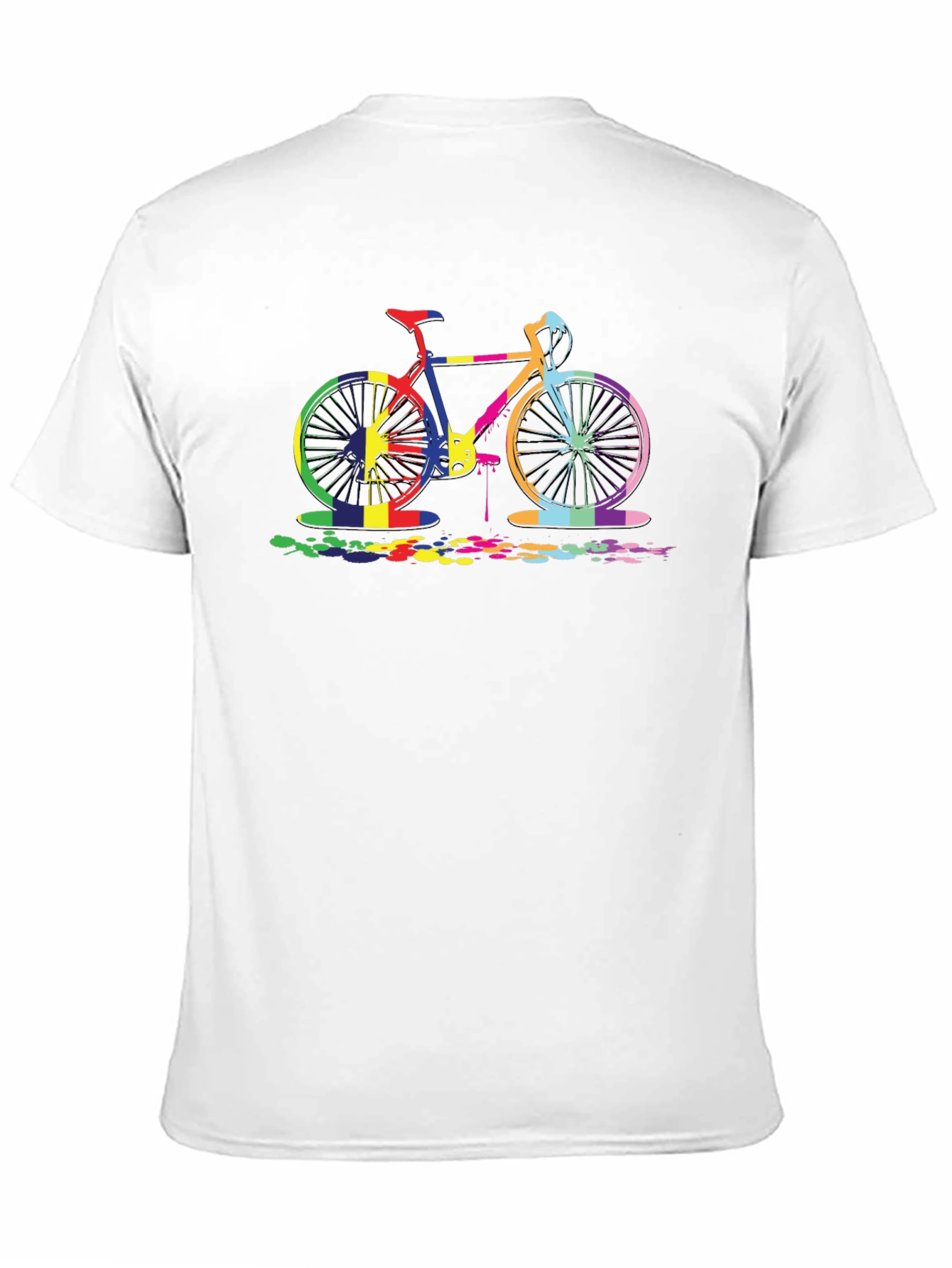 Colorful Bicycle Graphic Tee - Black