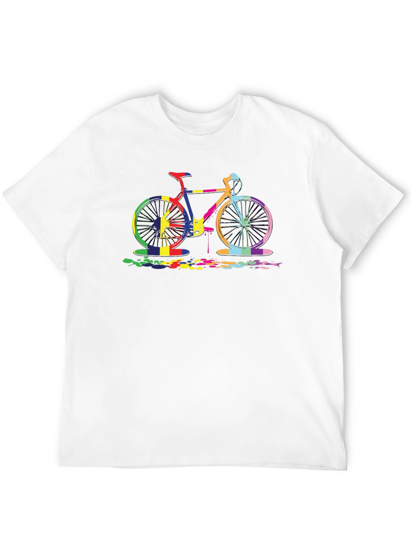 Colorful Bicycle Graphic Tee - Black