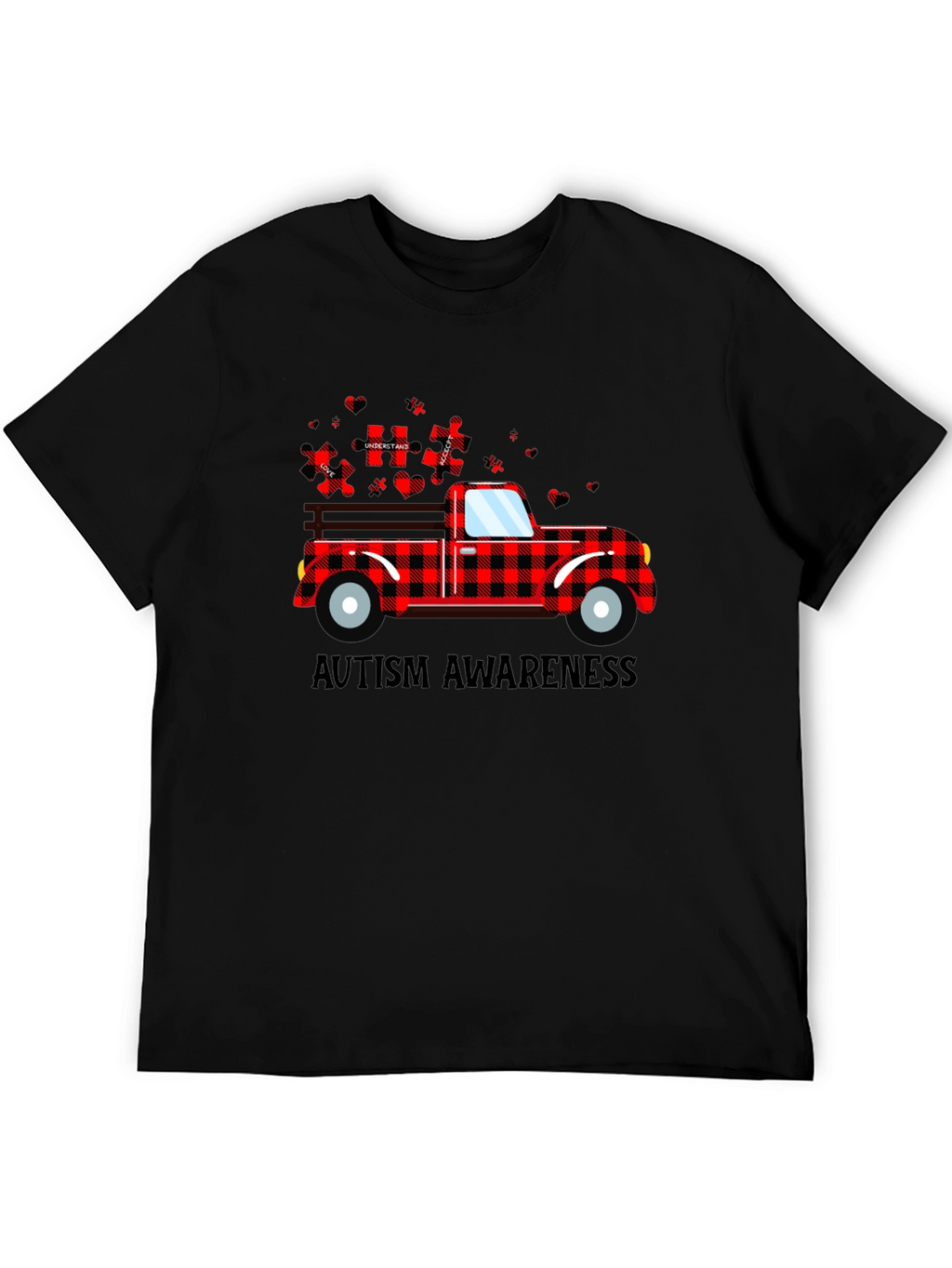 Autism Awareness Buffalo Plaid Truck T-Shirt