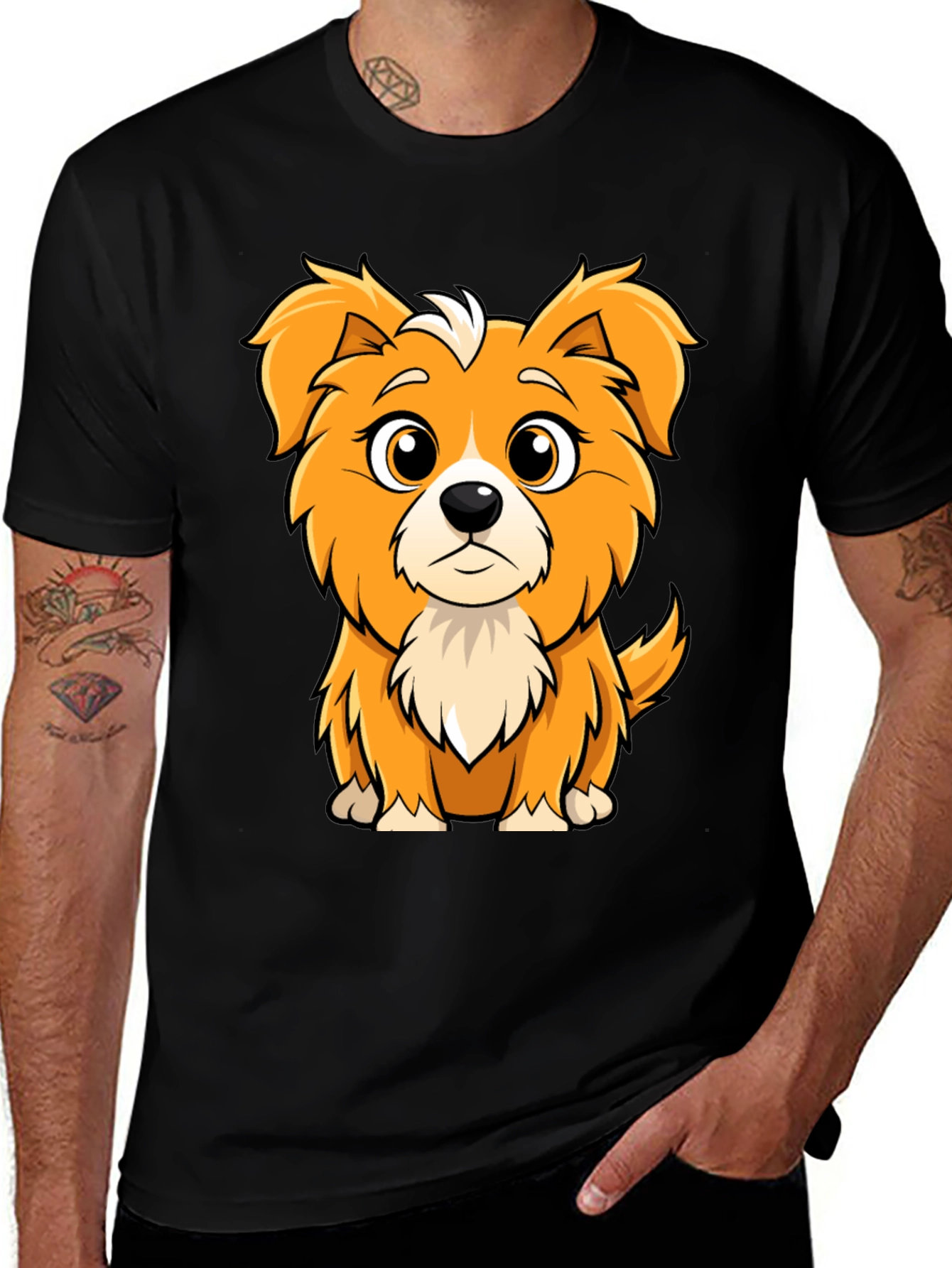 Cute Cartoon Dog Graphic Tee - Soft Cotton Blend