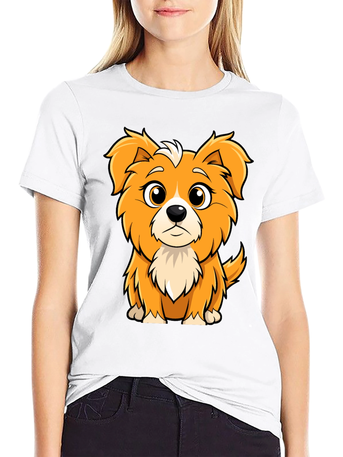 Cute Cartoon Dog Graphic Tee - Soft Cotton Blend
