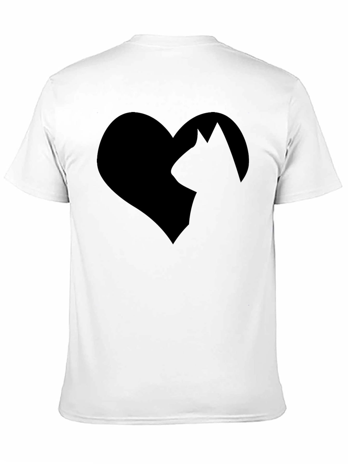 Cat Lover Tee - Heart & Silhouette Design