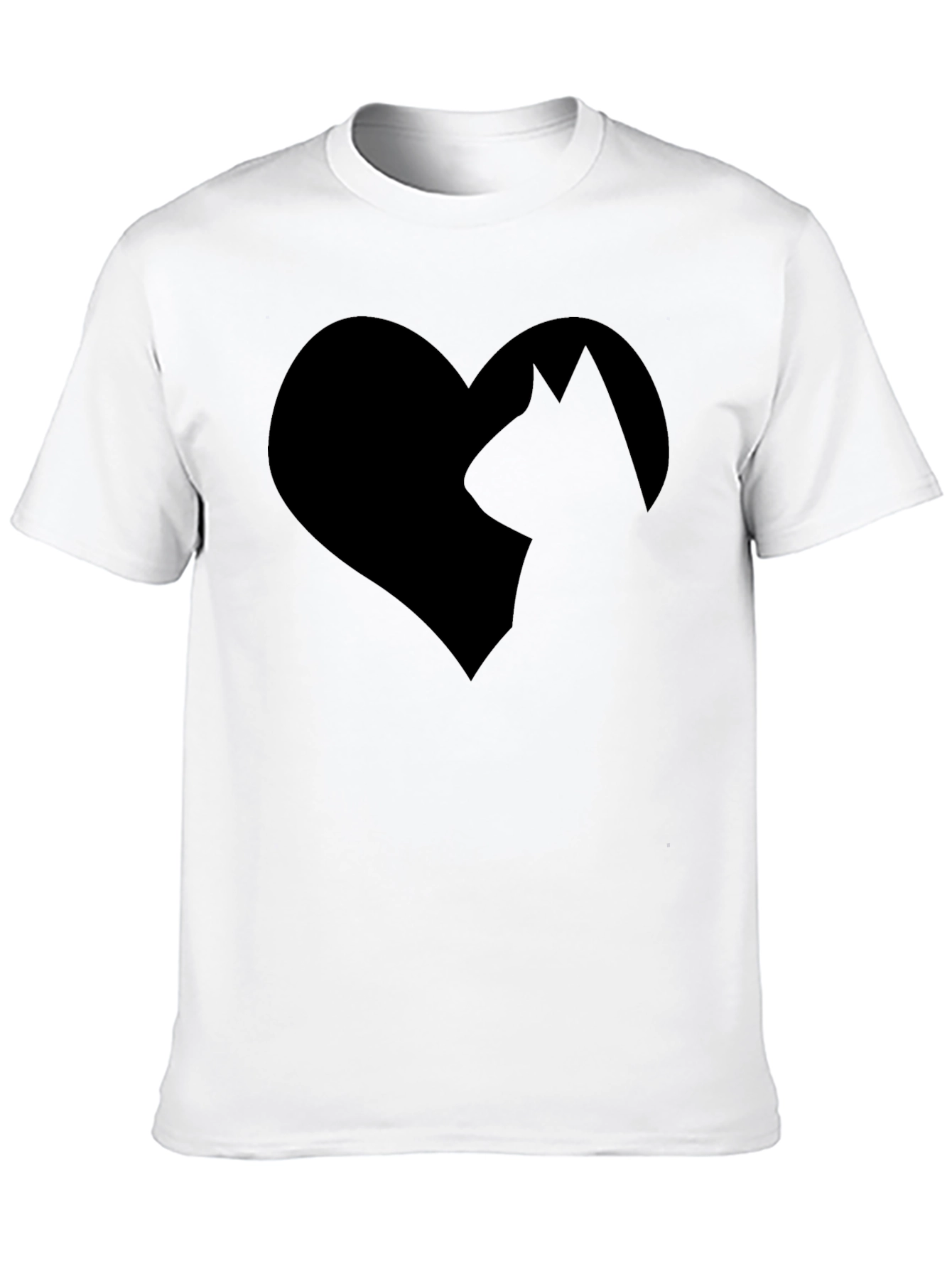Cat Lover Tee - Heart & Silhouette Design