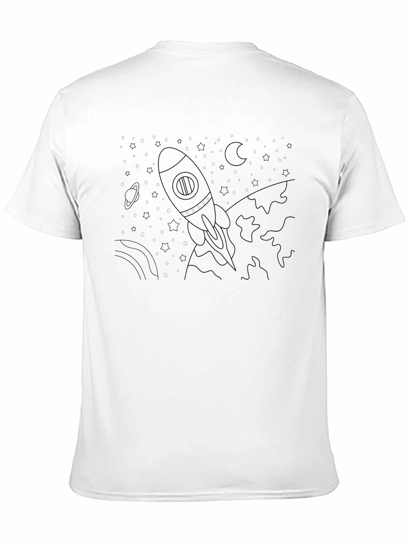 Cosmic Rocket Black T-Shirt - Space Adventure Tee