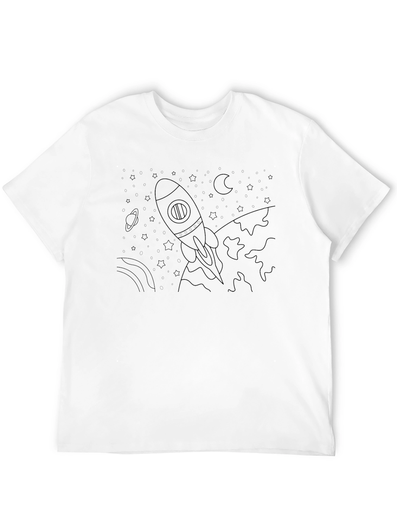 Cosmic Rocket Black T-Shirt - Space Adventure Tee