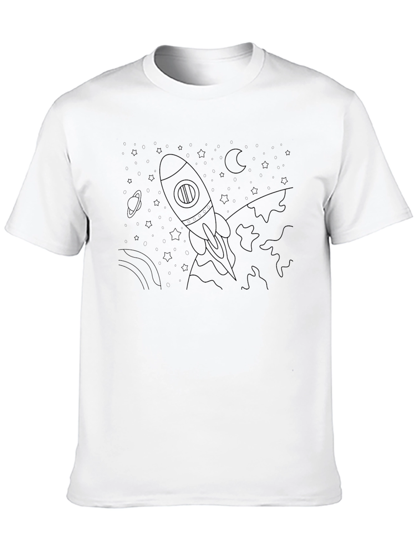 Cosmic Rocket Black T-Shirt - Space Adventure Tee