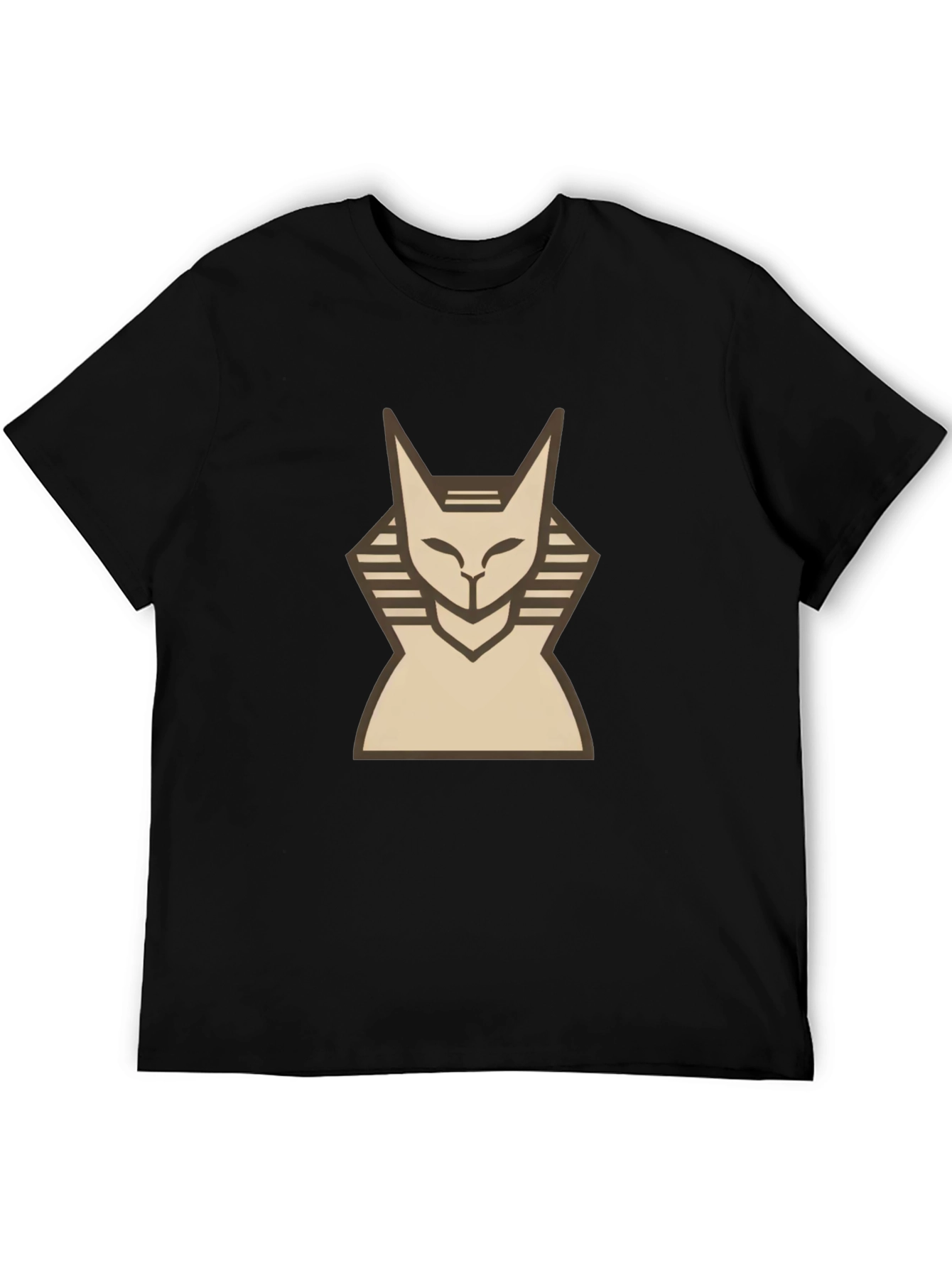 Egyptian Cat Graphic T-Shirt - Black Cotton Tee