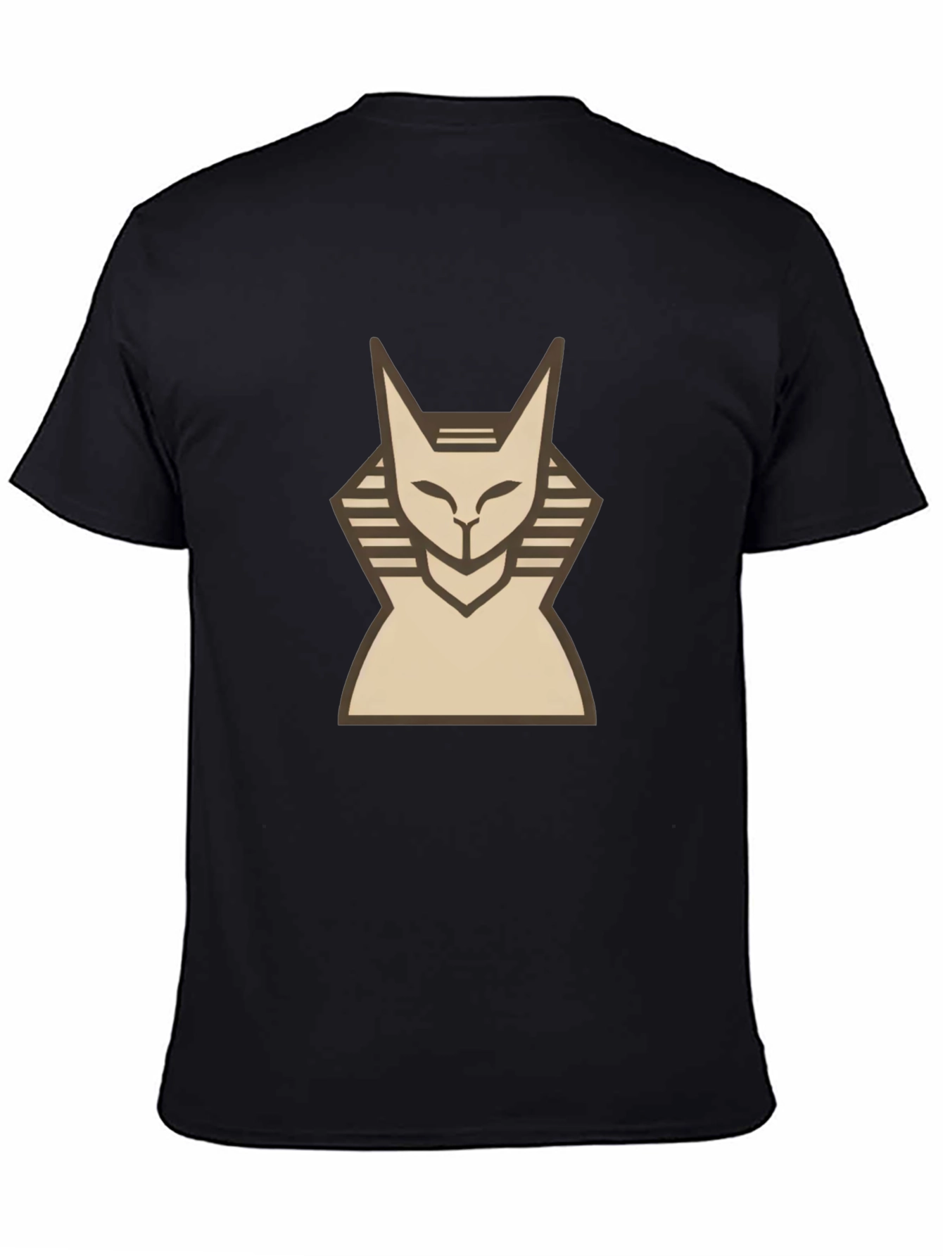 Egyptian Cat Graphic T-Shirt - Black Cotton Tee
