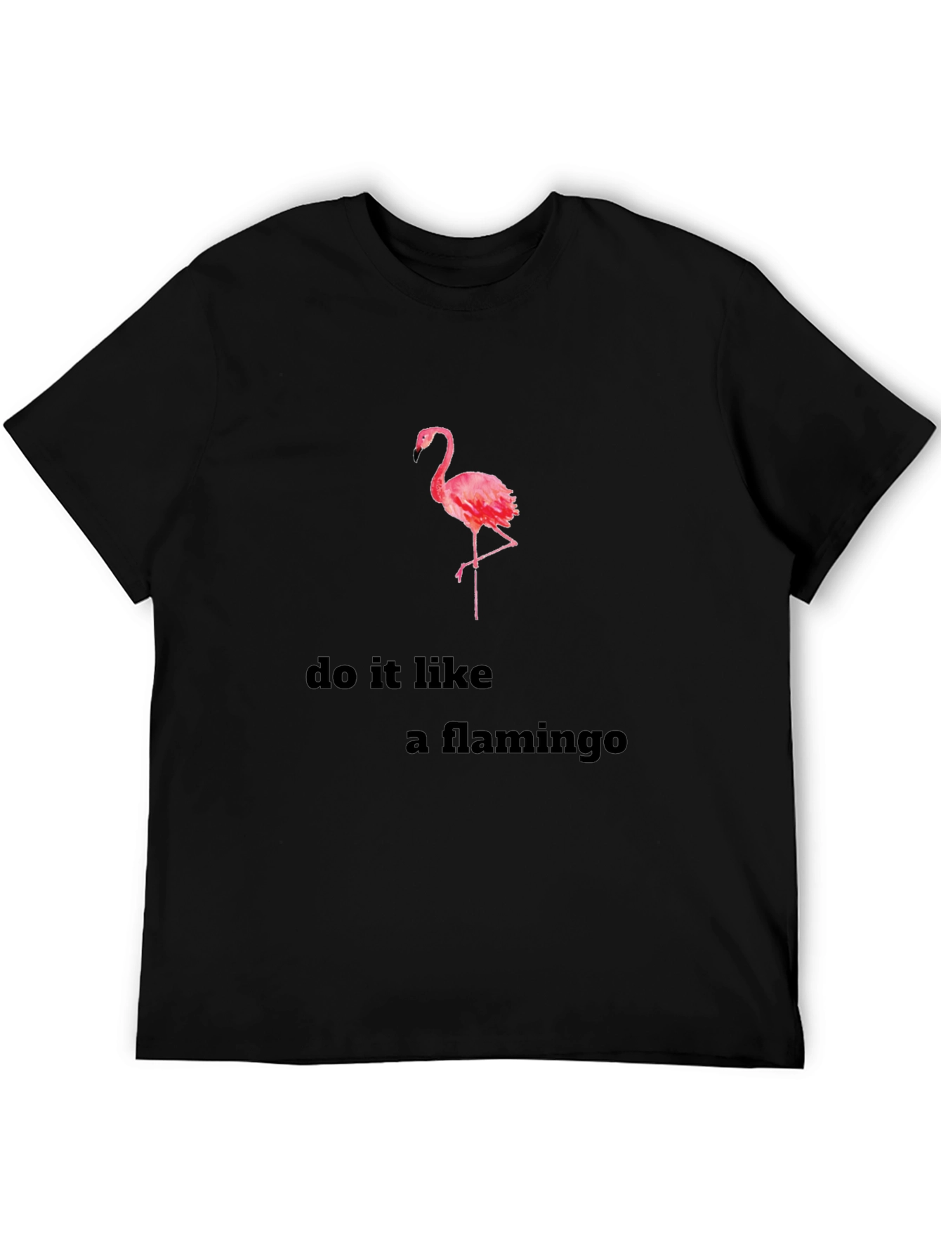 Do it Like a Flamingo Black Graphic T-Shirt
