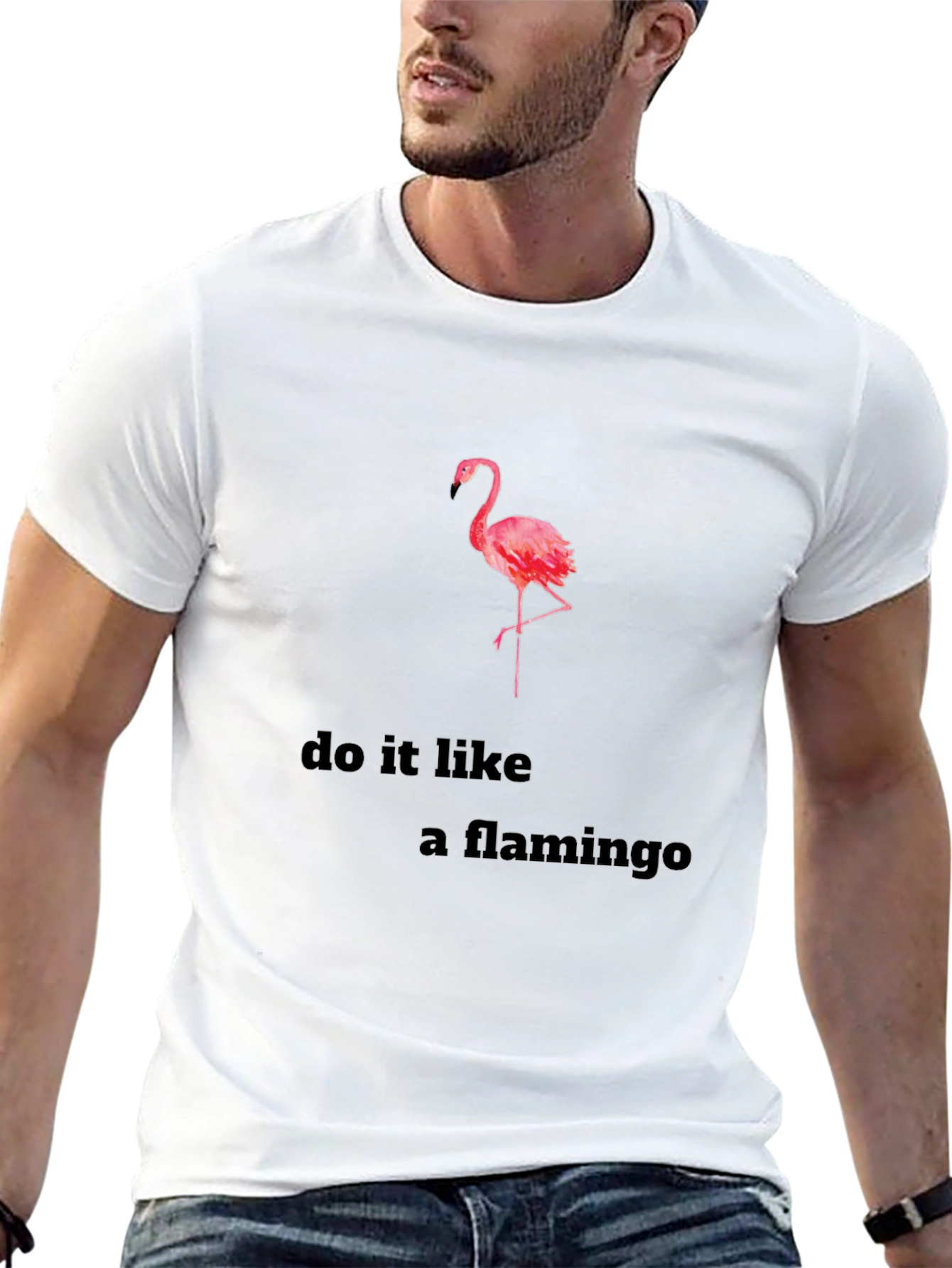 Do it Like a Flamingo Black Graphic T-Shirt
