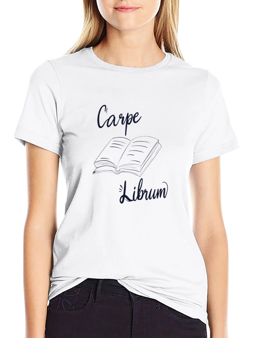 Carpe Librum Black Crewneck T-Shirt