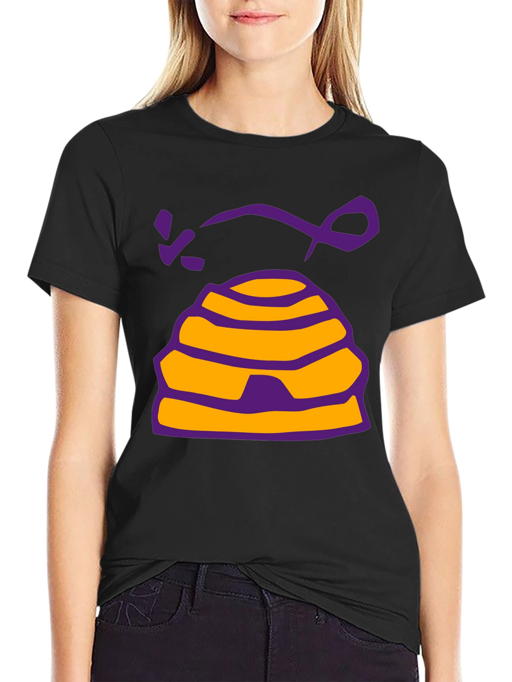 Beehive Graphic T-Shirt - Casual Black Tee
