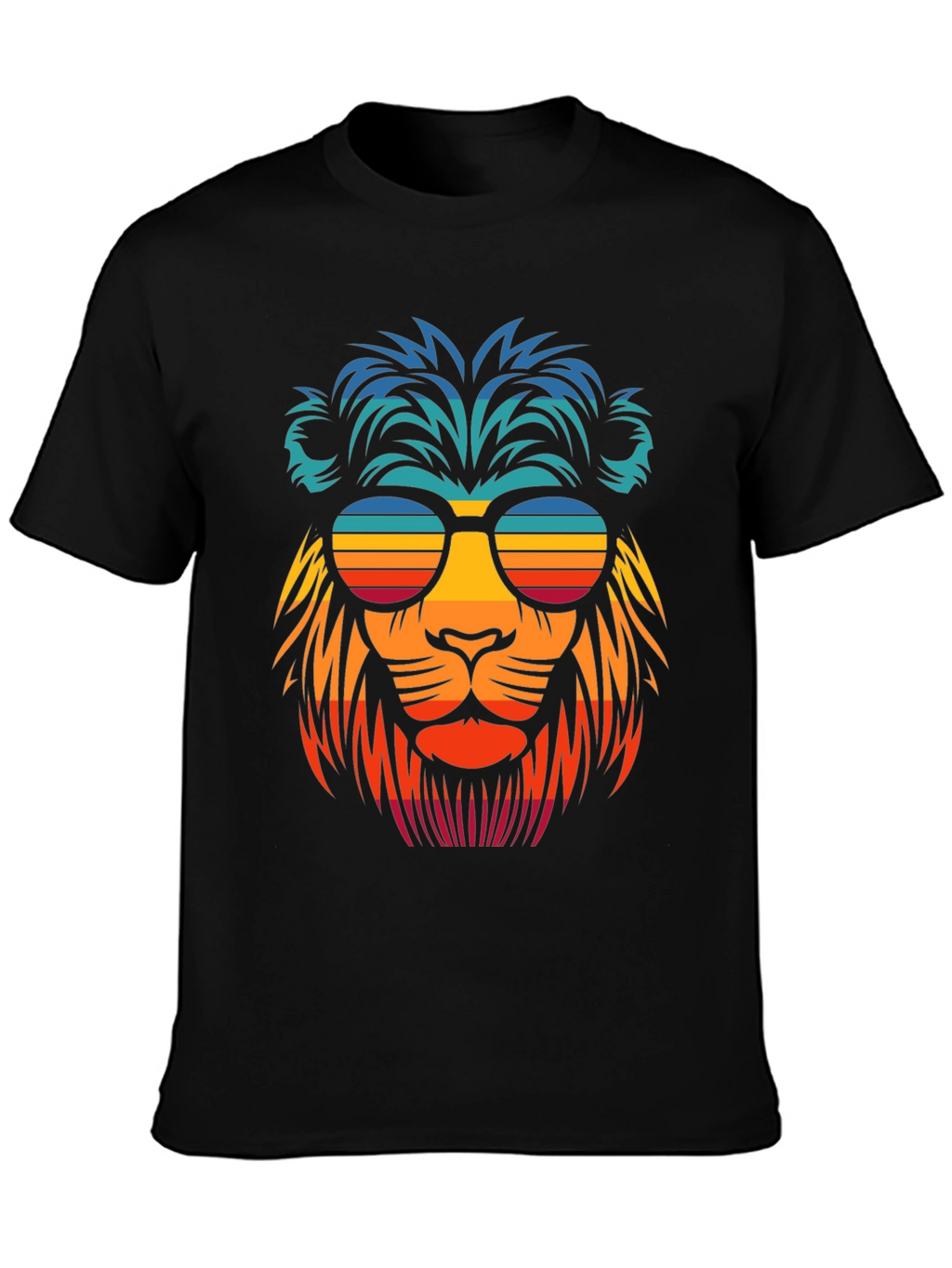Cool Lion Retro Sunglasses Graphic T-Shirt