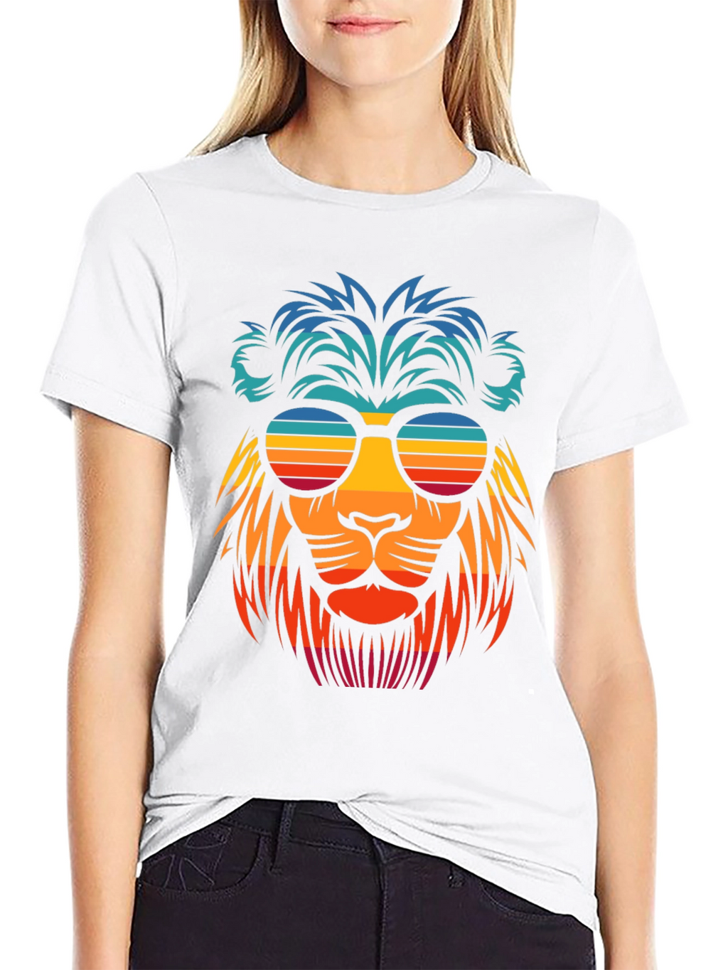 Cool Lion Retro Sunglasses Graphic T-Shirt