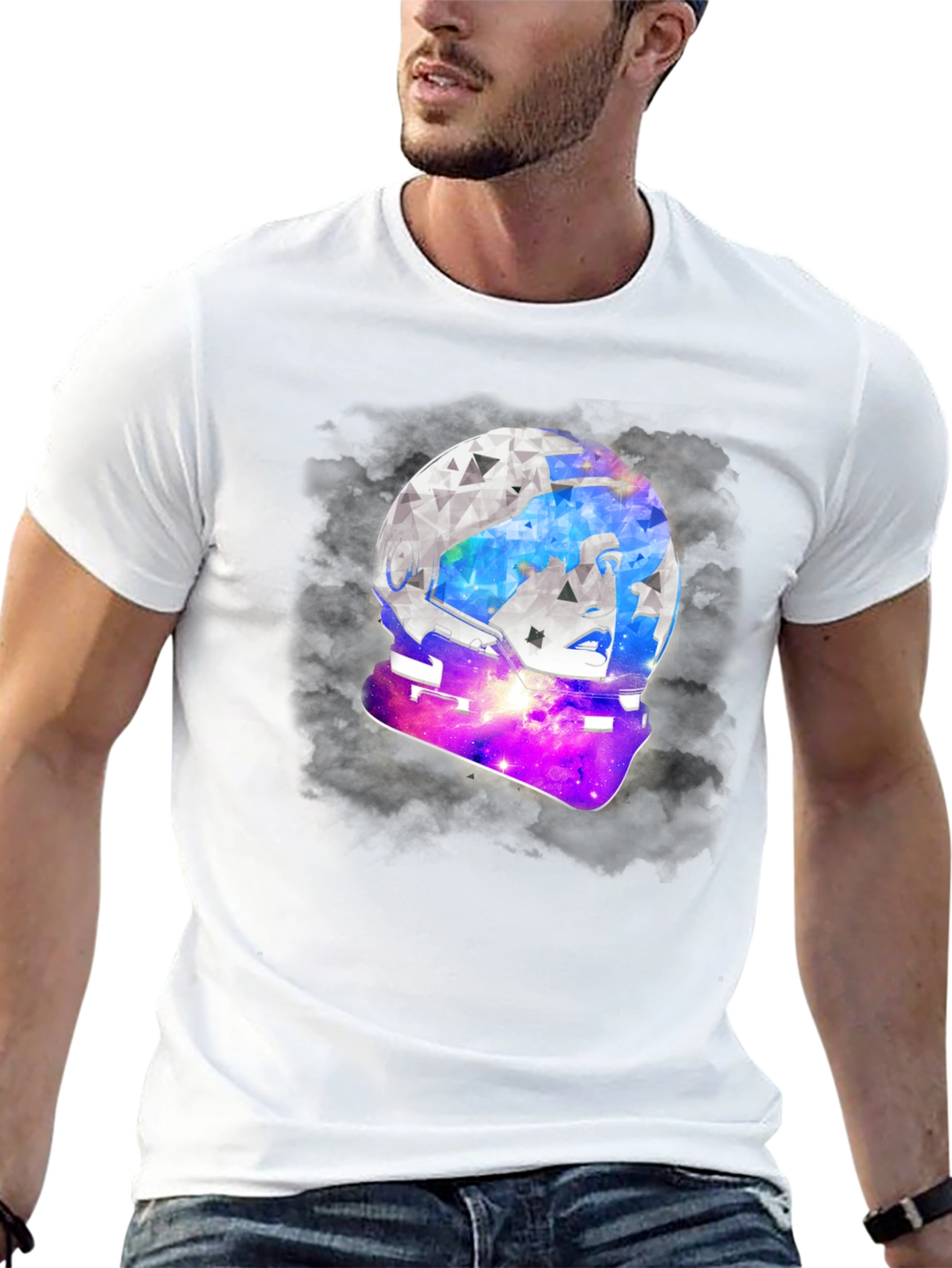 Astronaut Helmet Graphic T-Shirt - Stylish Space Design