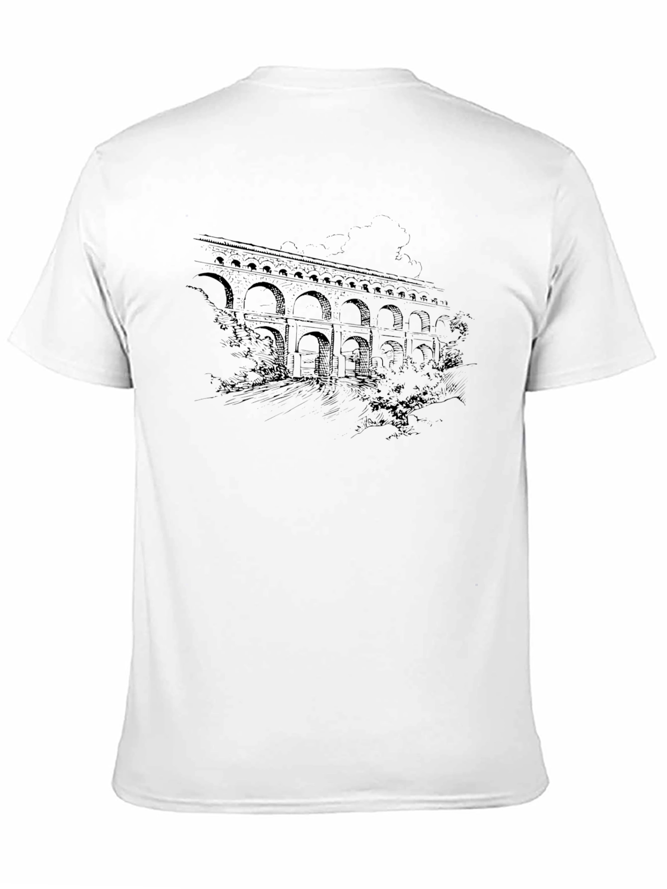 Arched Bridge Graphic Tee - Stylish Black T-Shirt