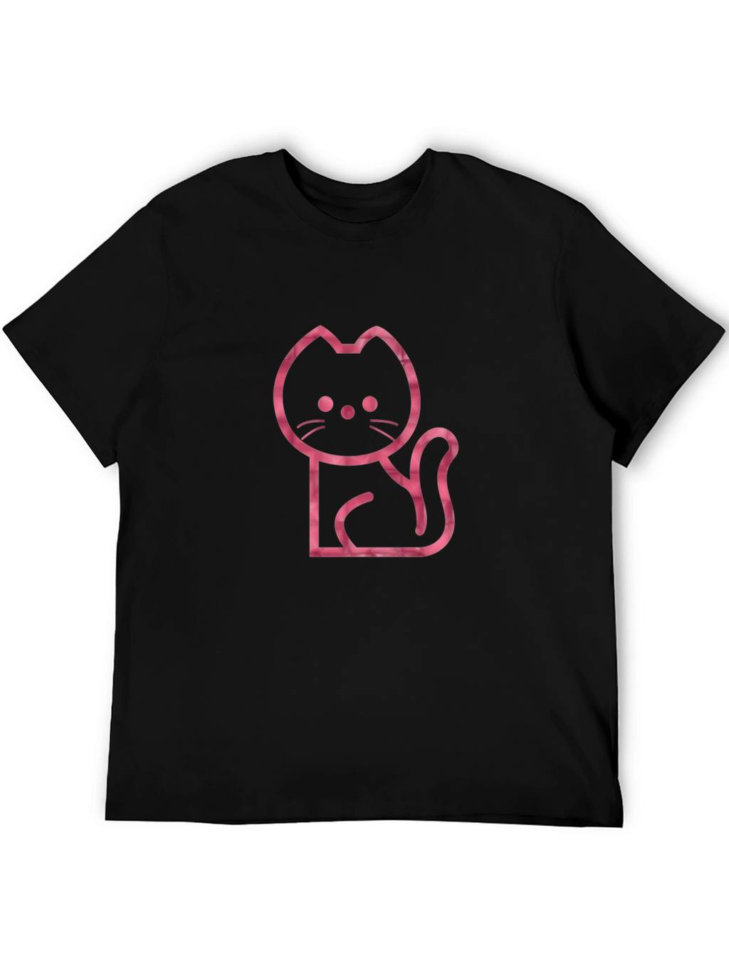 Cool Cat Outline Graphic Tee - Black