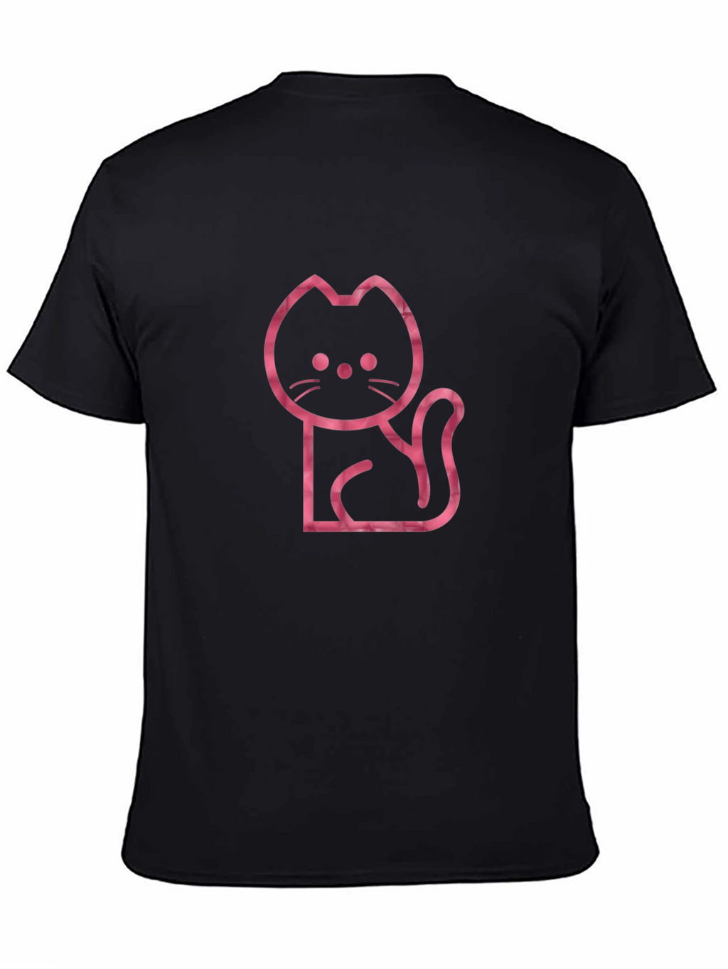 Cool Cat Outline Graphic Tee - Black
