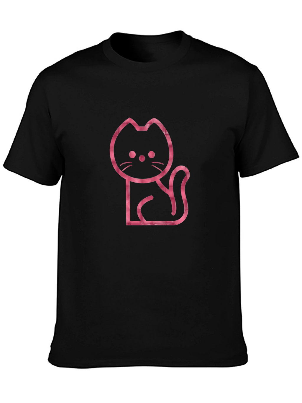 Cool Cat Outline Graphic Tee - Black