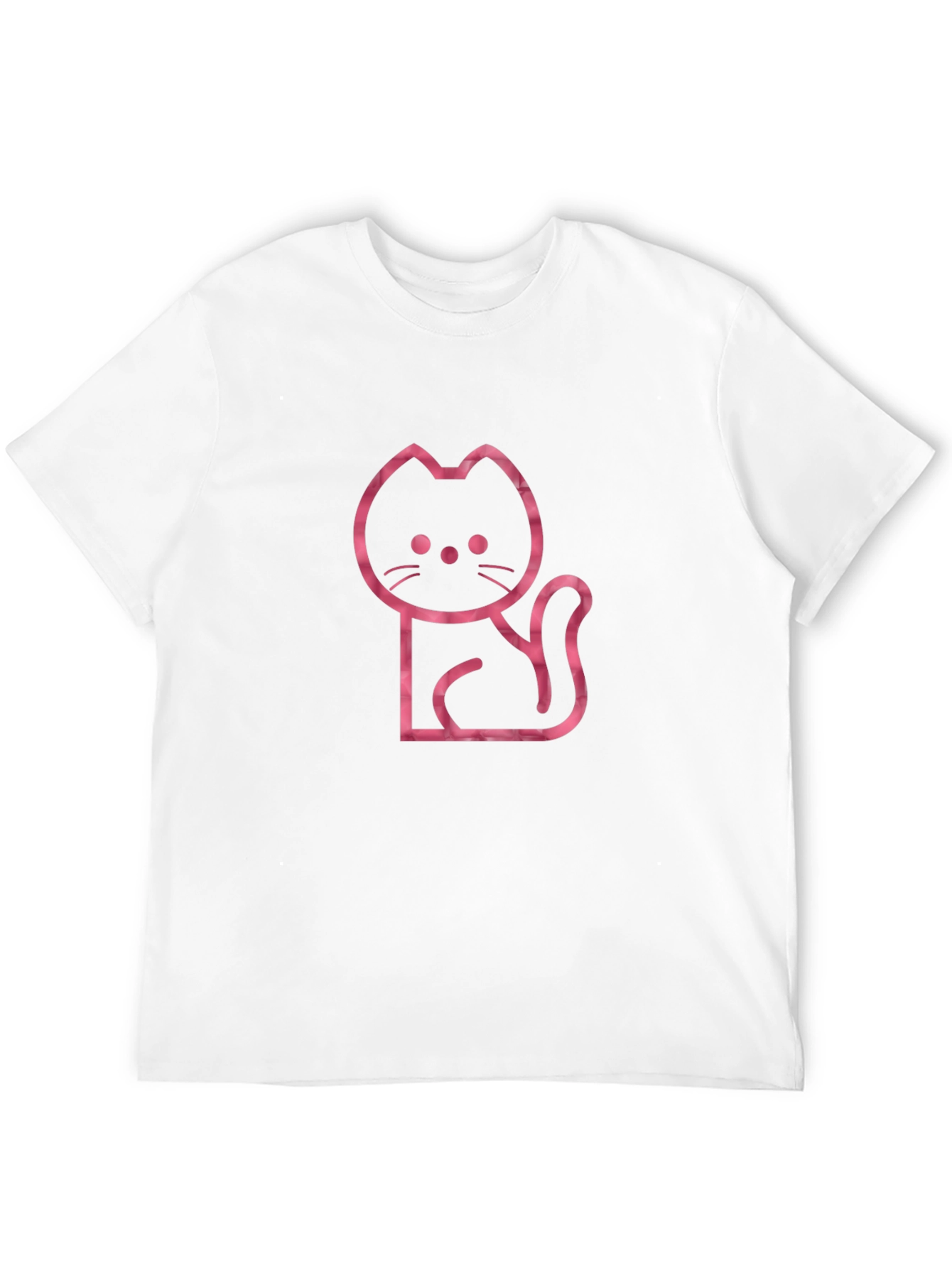 Cool Cat Outline Graphic Tee - Black