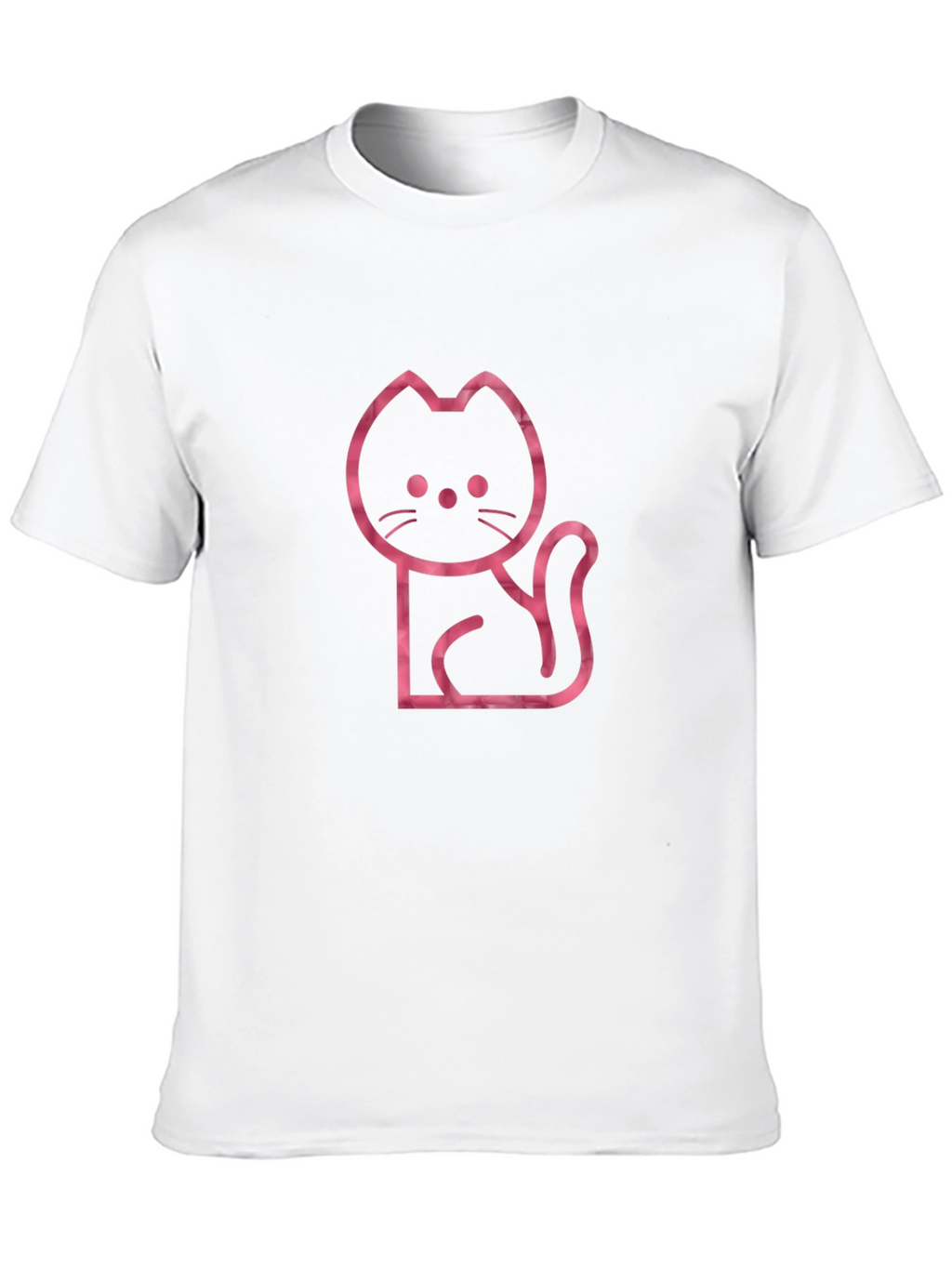 Cool Cat Outline Graphic Tee - Black