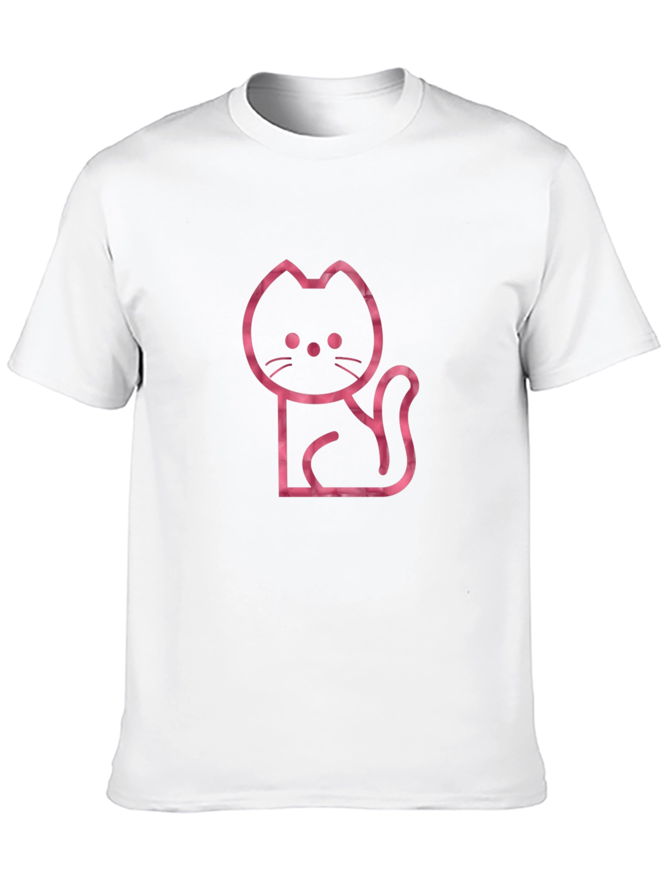 Cool Cat Outline Graphic Tee - Black