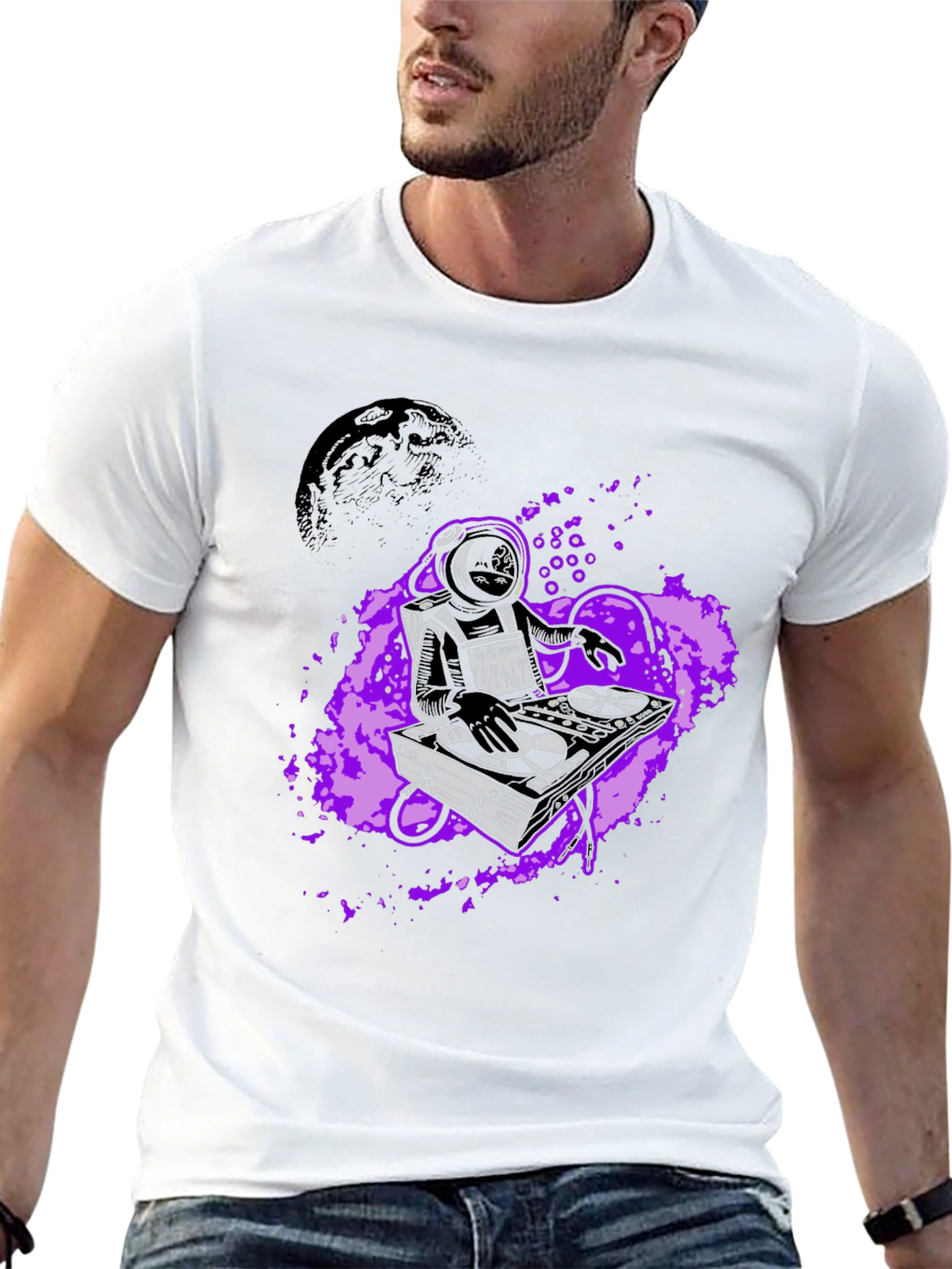 DJ Astronaut Graphic Tee - Space Beats T-Shirt