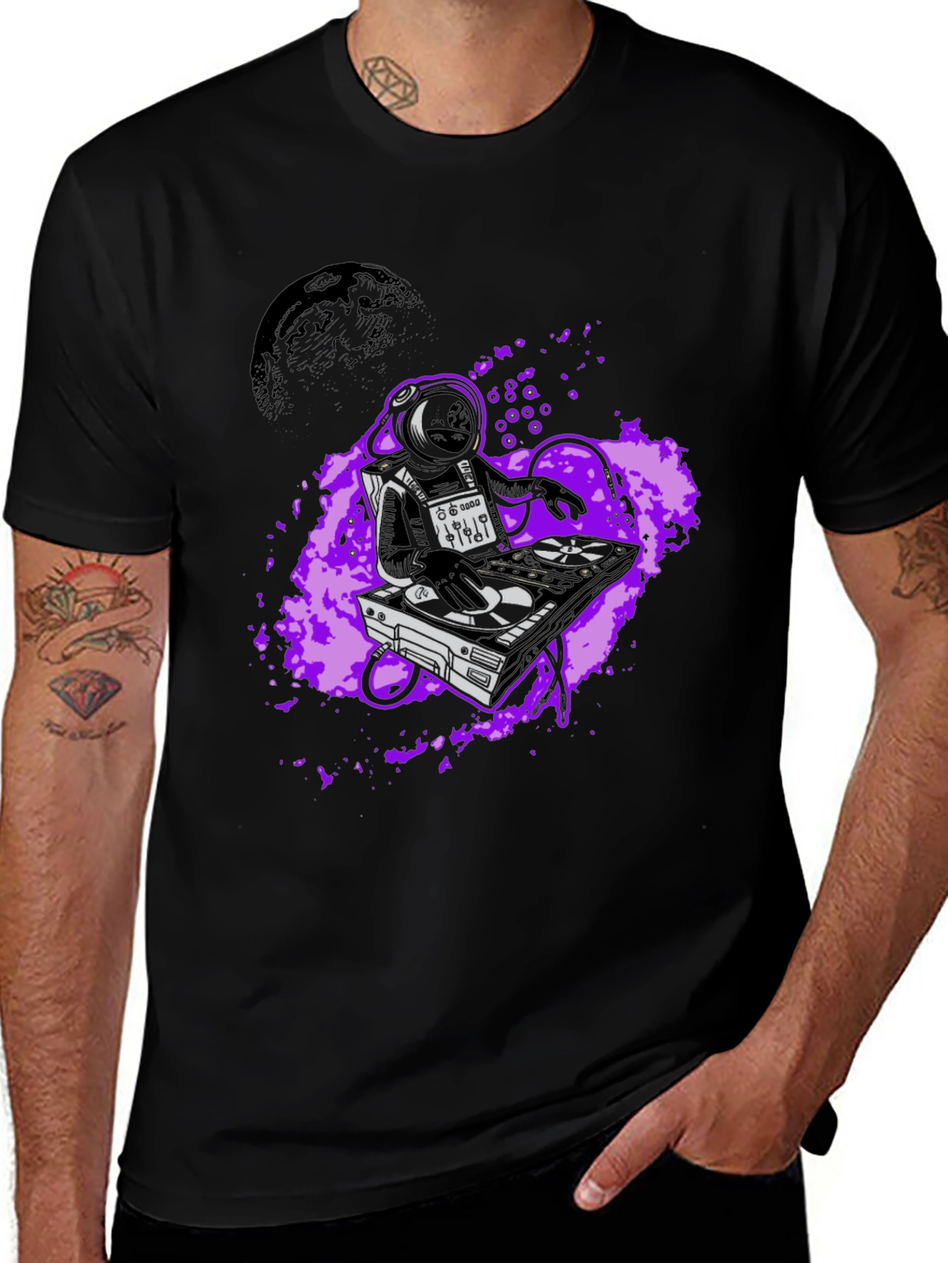 DJ Astronaut Graphic Tee - Space Beats T-Shirt