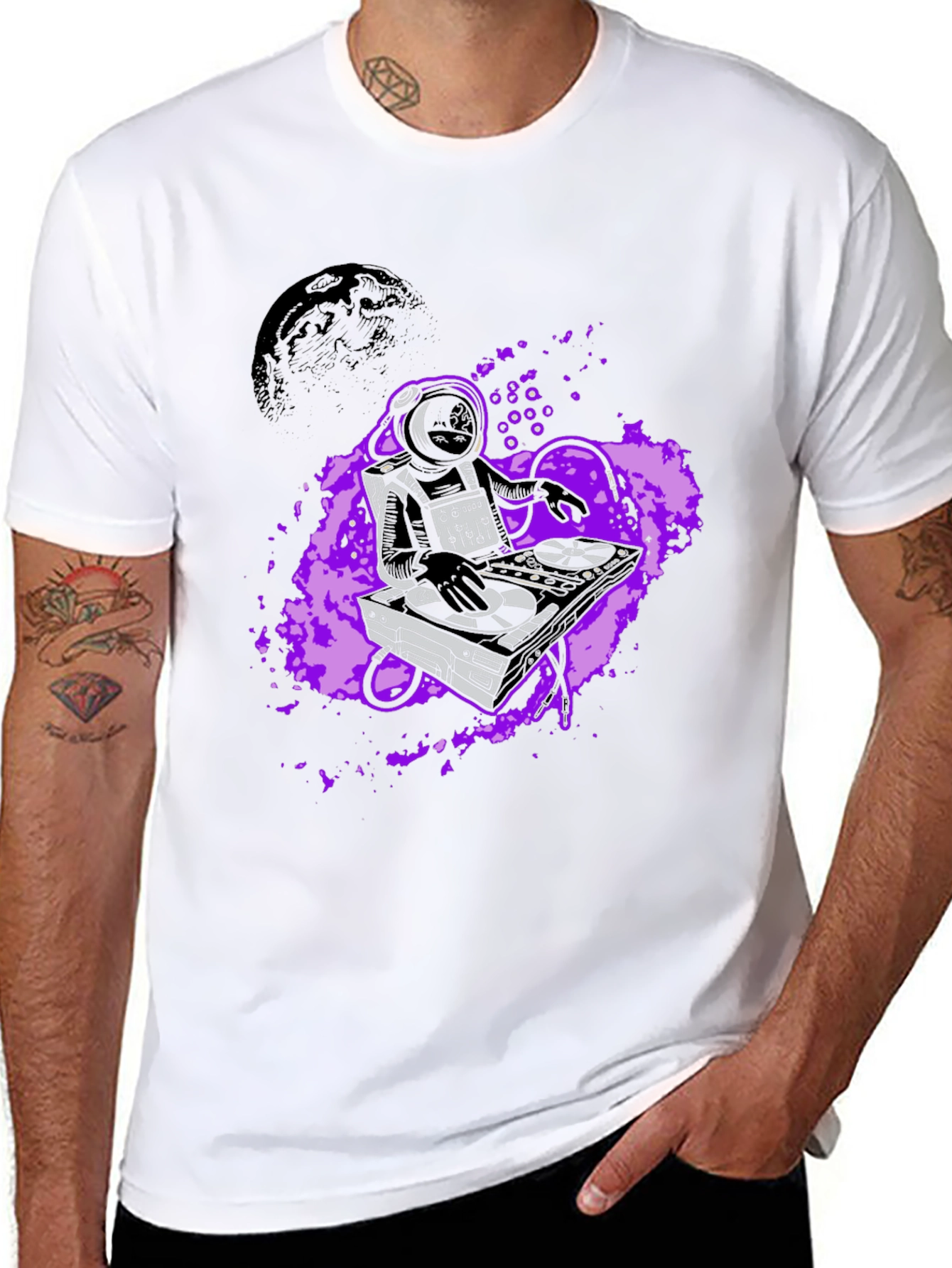 DJ Astronaut Graphic Tee - Space Beats T-Shirt