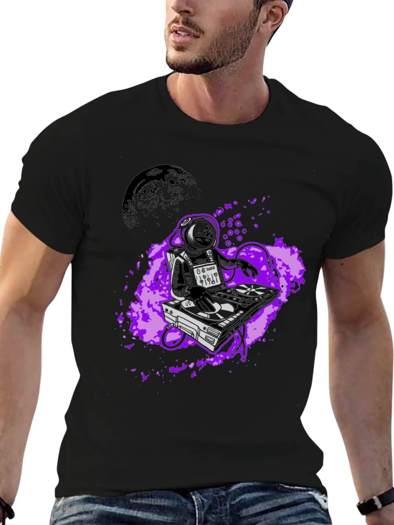 DJ Astronaut Graphic Tee - Space Beats T-Shirt