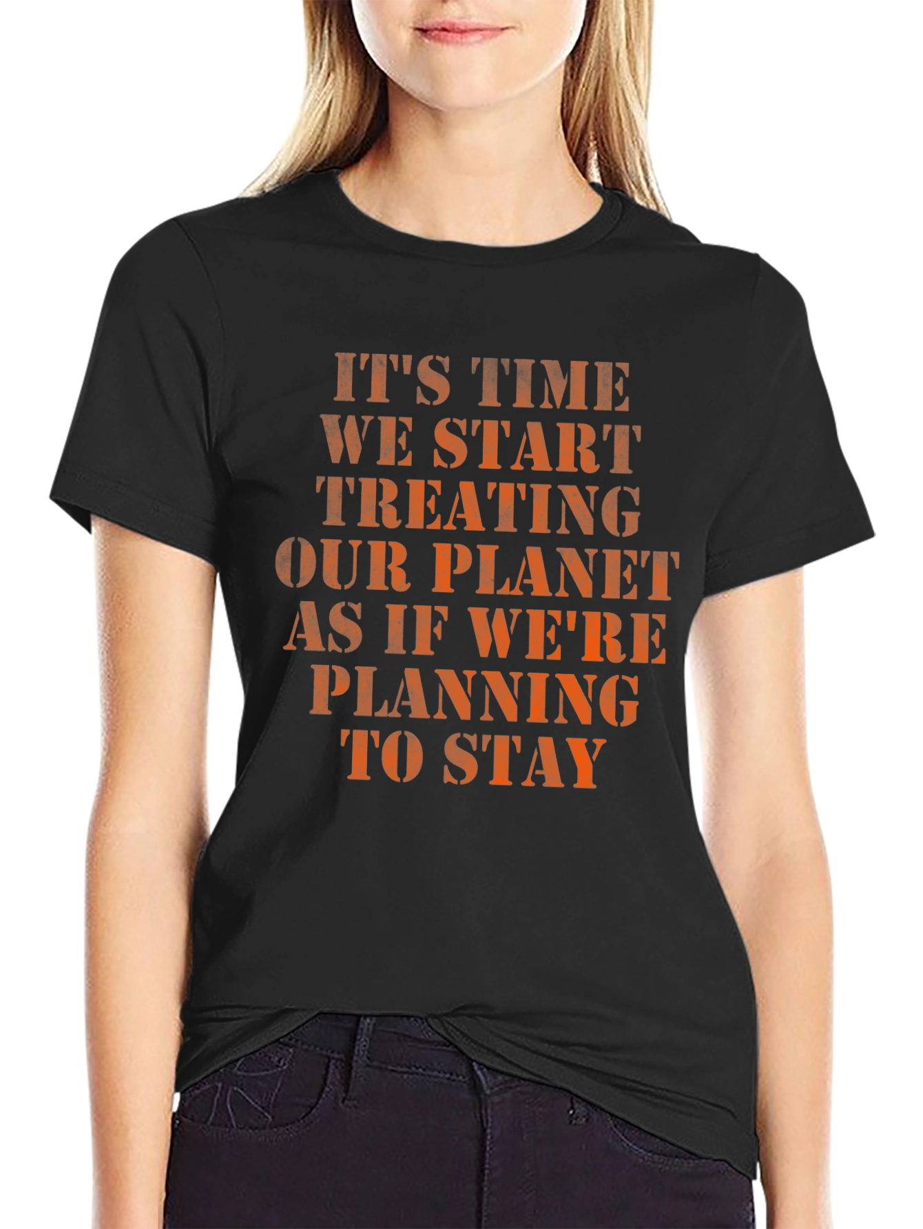 Eco-Friendly Slogan T-Shirt: Treat Our Planet Well