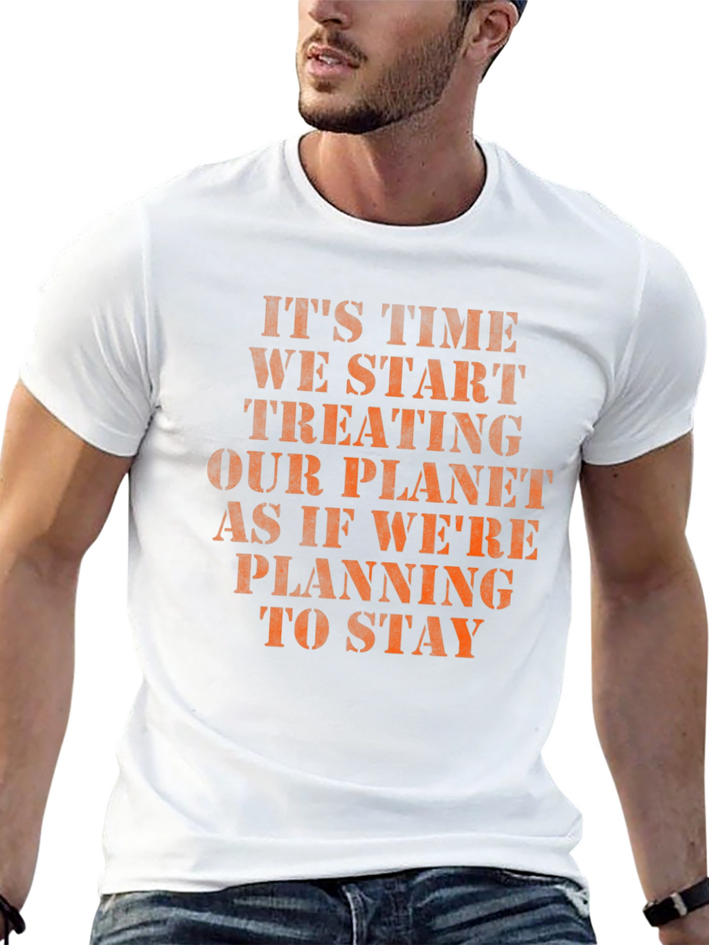 Eco-Friendly Slogan T-Shirt: Treat Our Planet Well