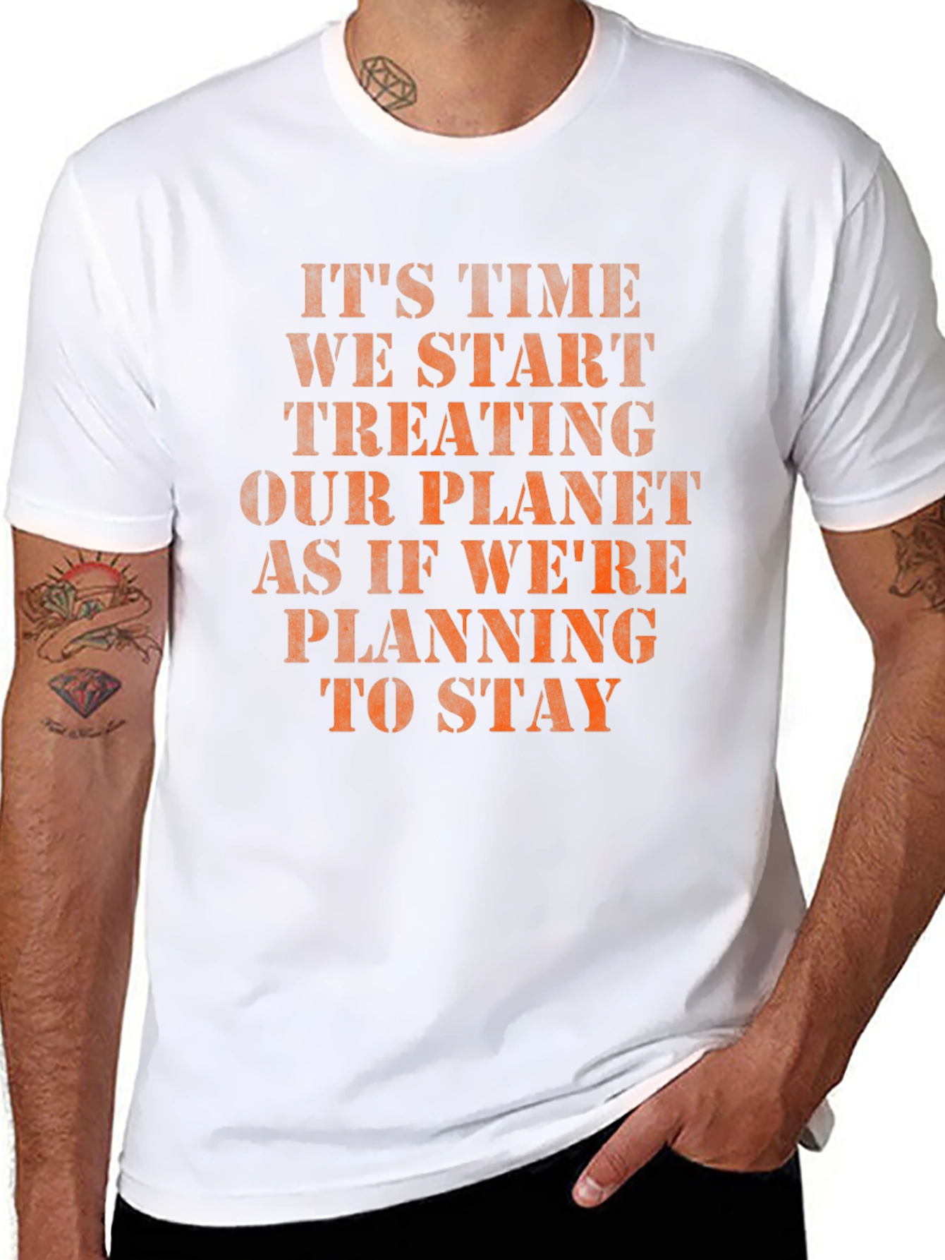 Eco-Friendly Slogan T-Shirt: Treat Our Planet Well