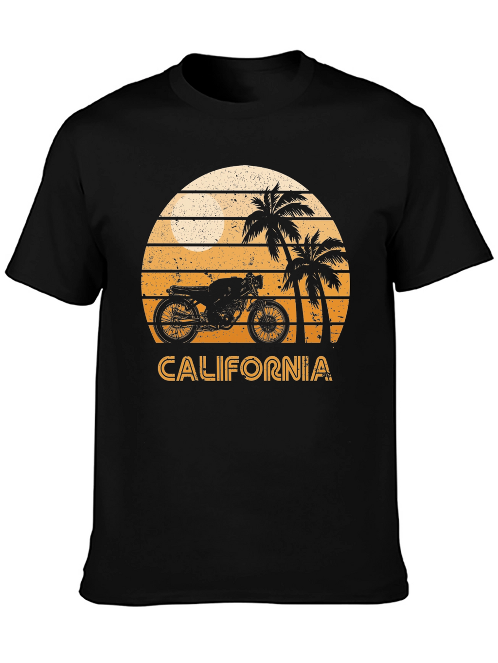 California Motorcycle Sunset Graphic Tee
