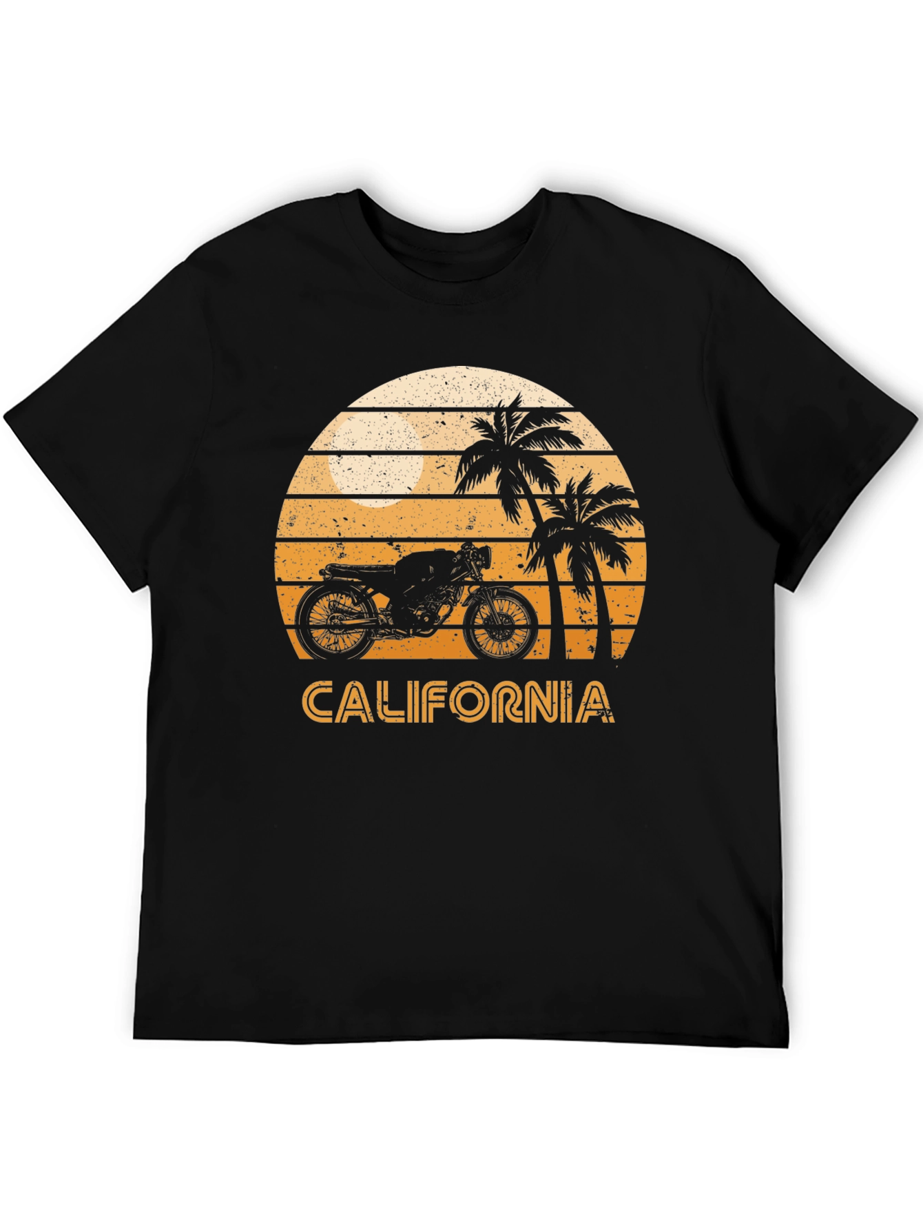 California Motorcycle Sunset Graphic Tee