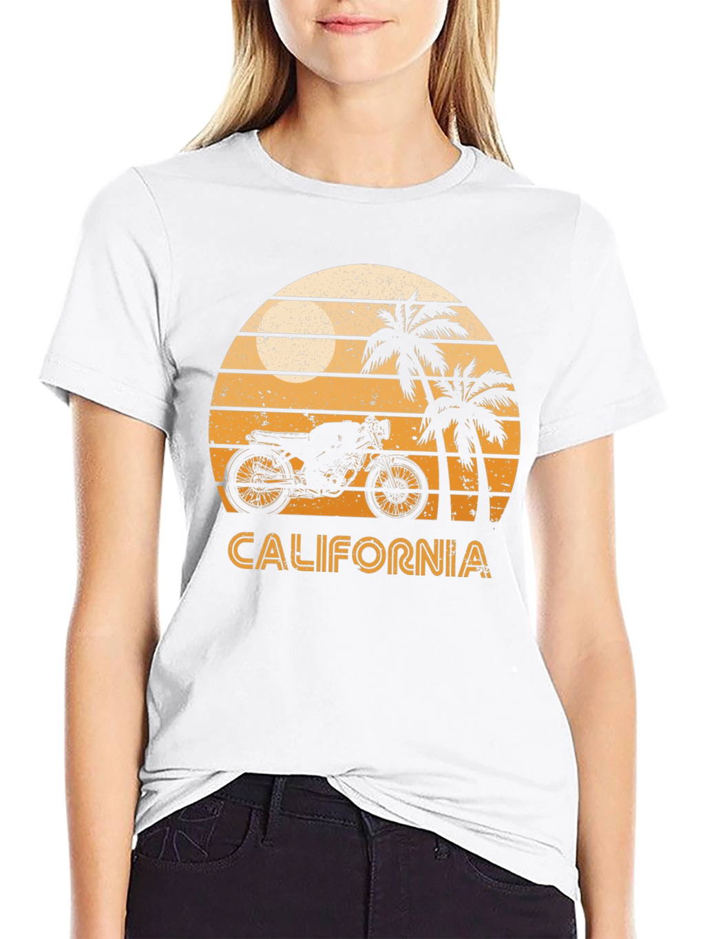 California Motorcycle Sunset Graphic Tee