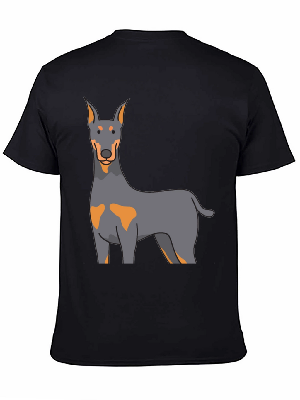 Doberman Dog Graphic Print Black T-Shirt