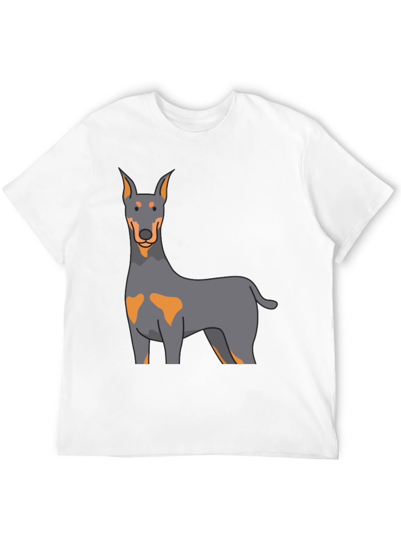 Doberman Dog Graphic Print Black T-Shirt