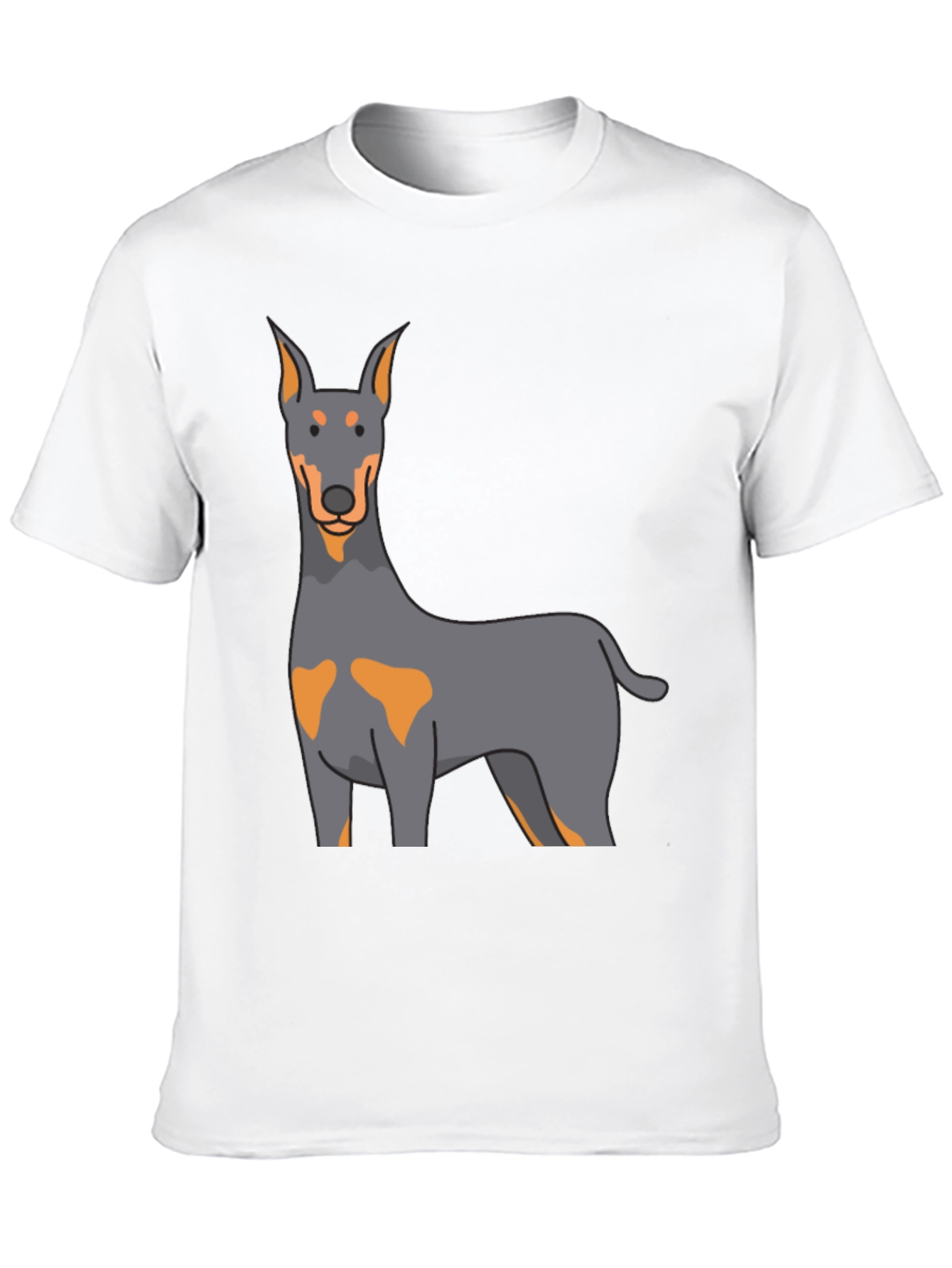 Doberman Dog Graphic Print Black T-Shirt