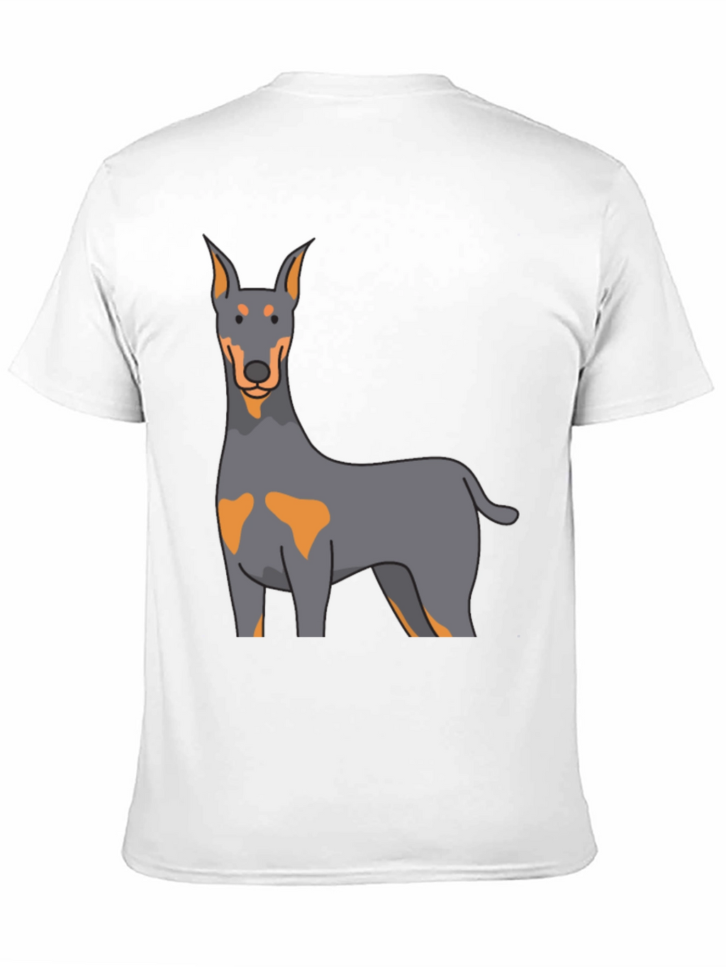 Doberman Dog Graphic Print Black T-Shirt