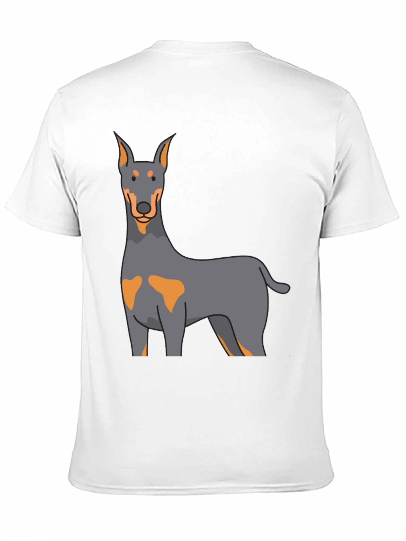 Doberman Dog Graphic Print Black T-Shirt