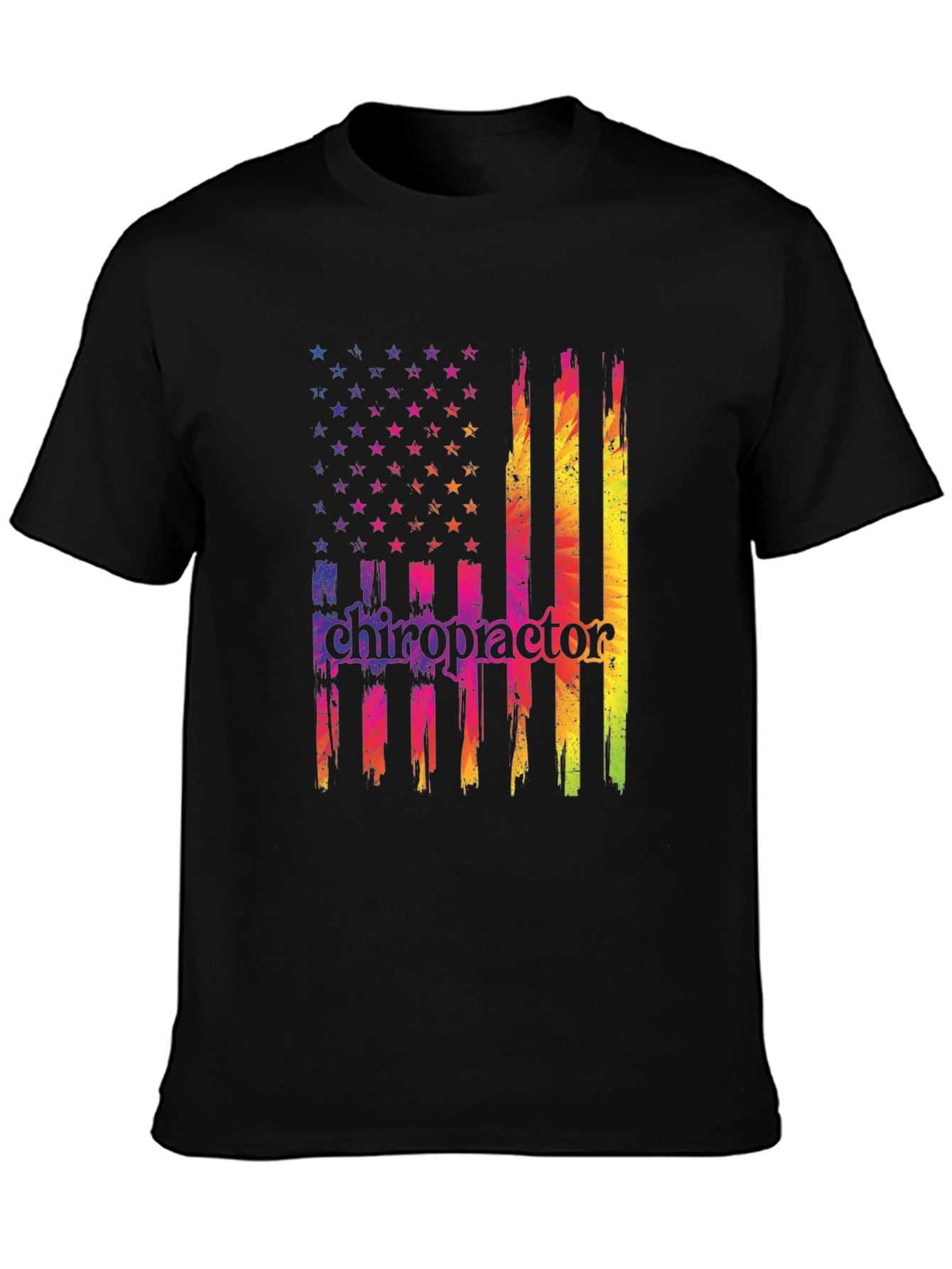 Chiropractor USA Flag Graphic T-Shirt