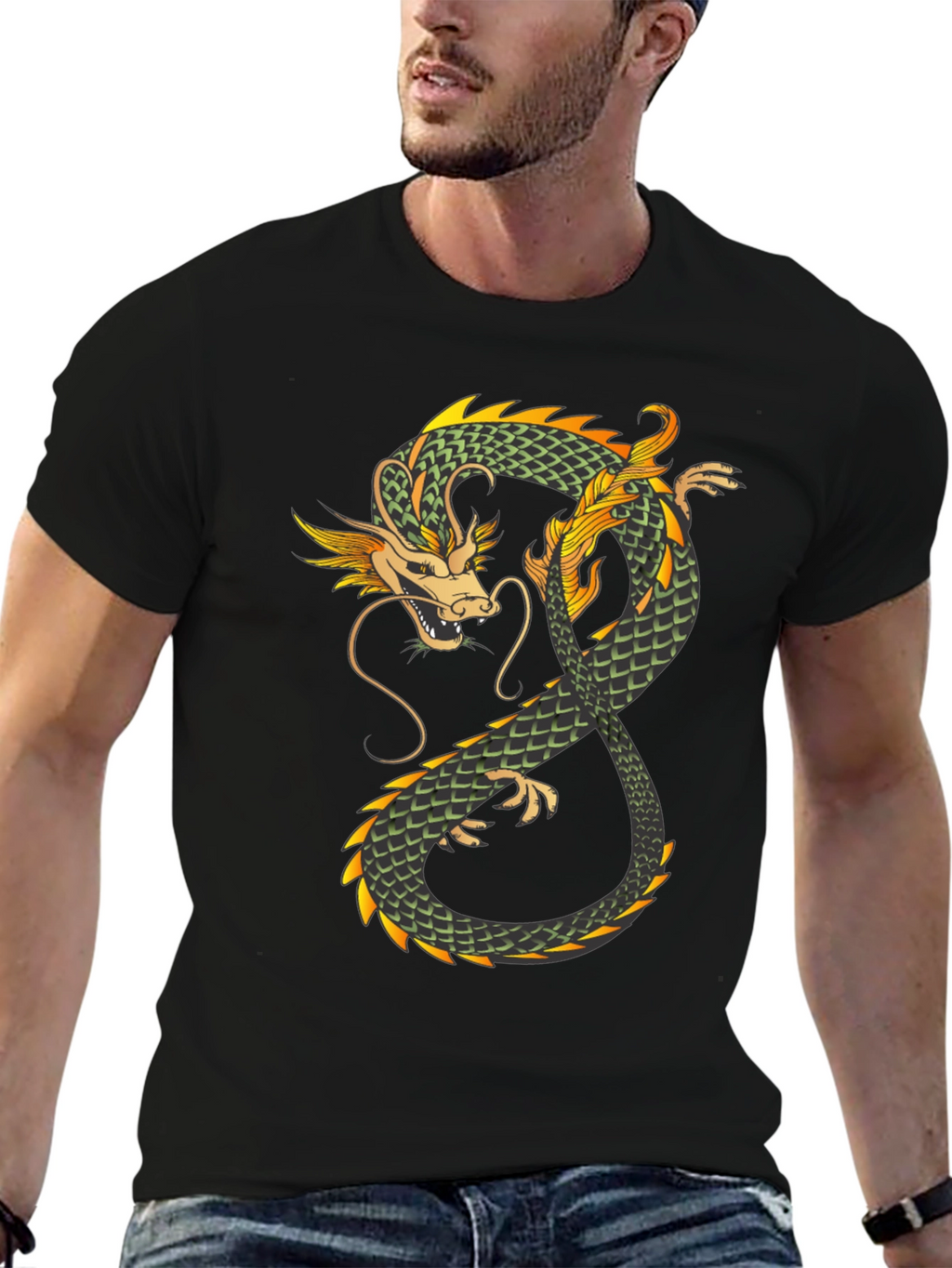 Dragon Graphic Tee - Mens Black T-Shirt