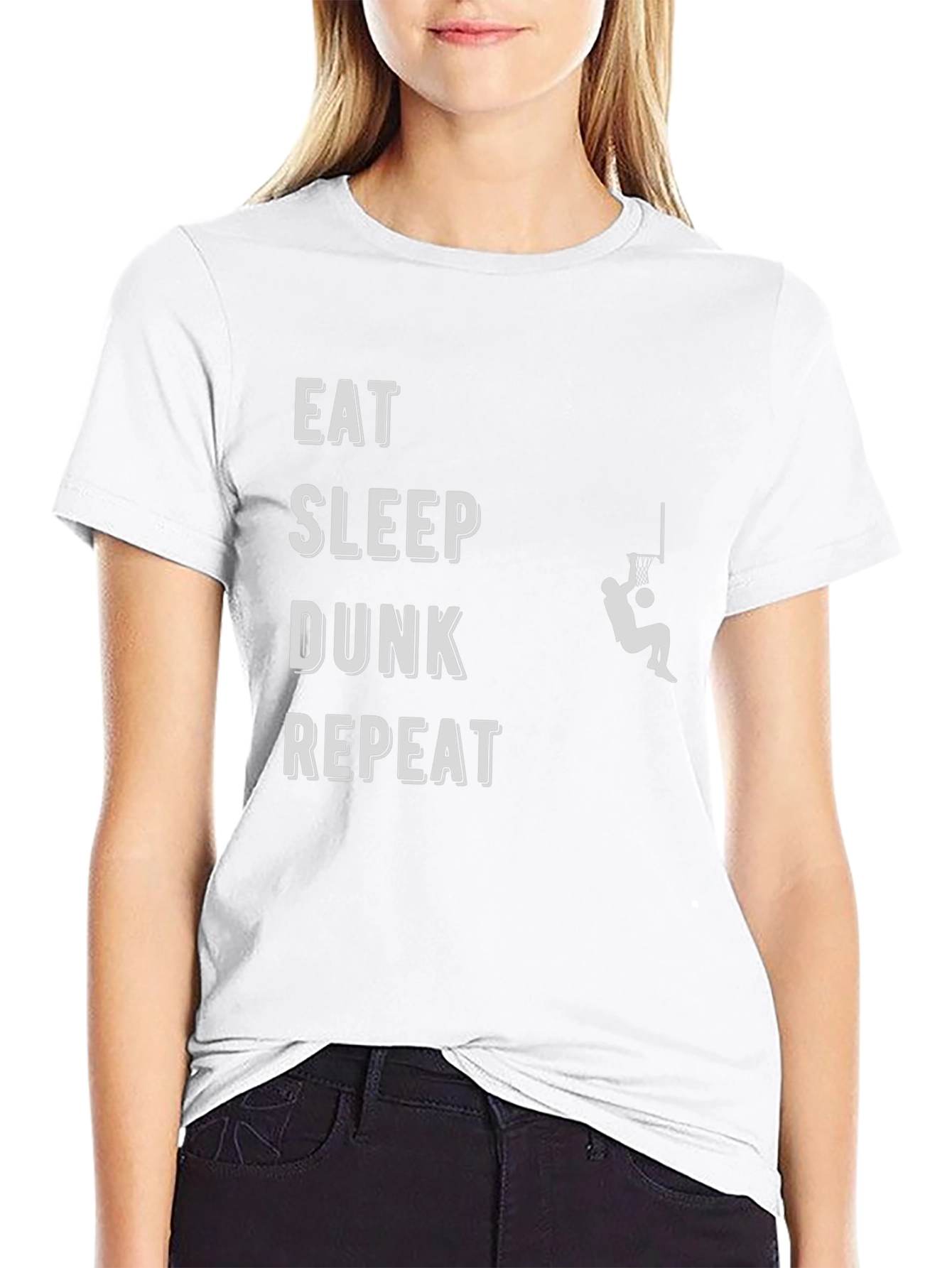 Eat Sleep Dunk Repeat Black Graphic Tee