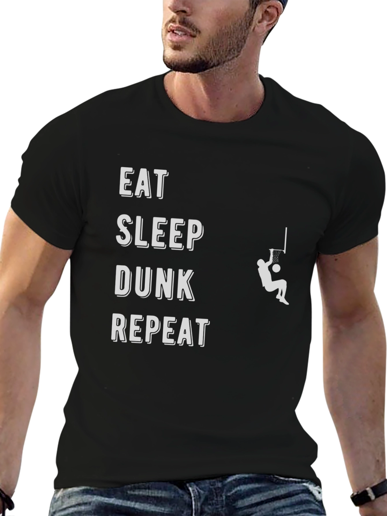 Eat Sleep Dunk Repeat Black Graphic Tee