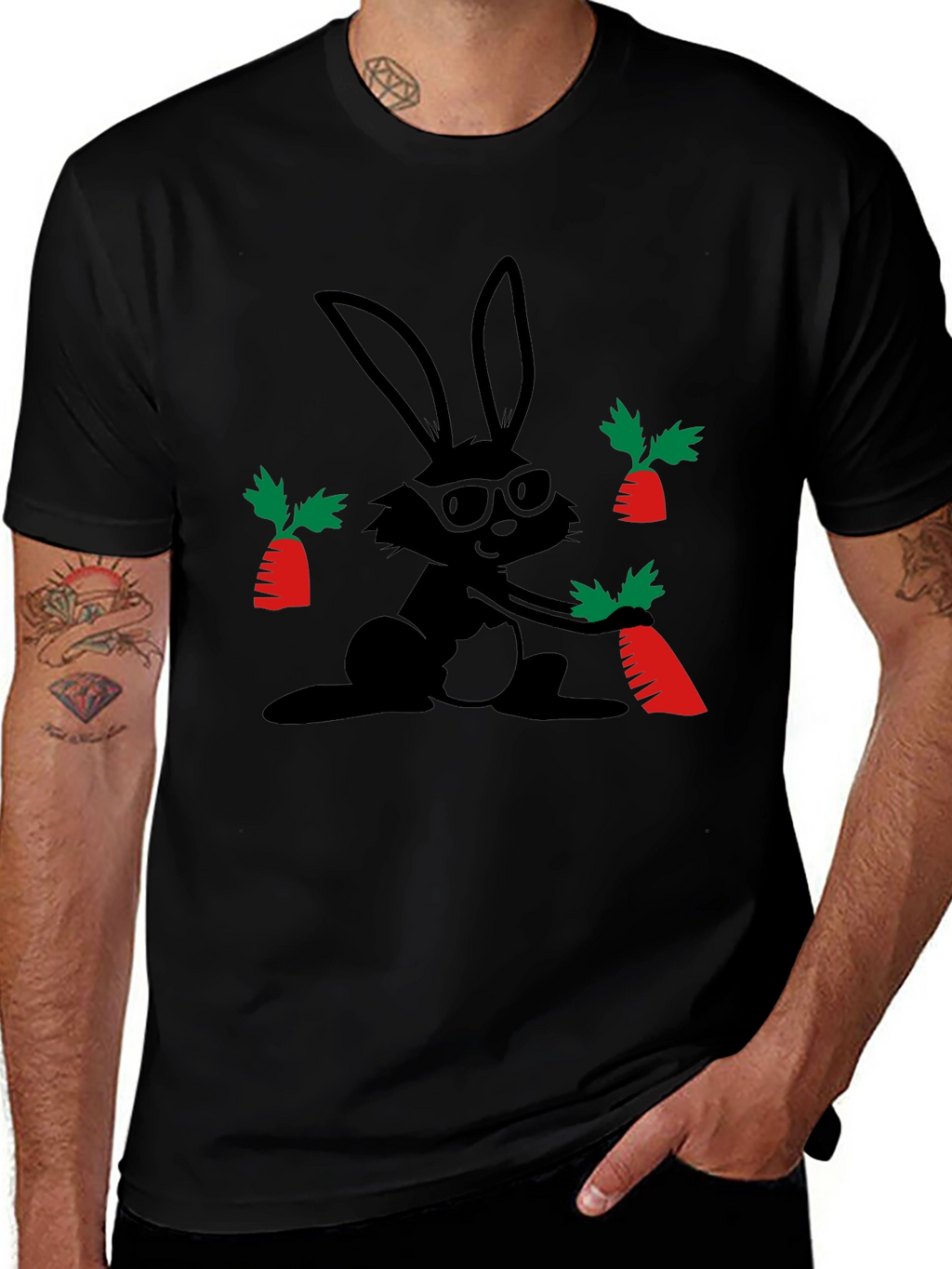 Cool Bunny & Carrot Graphic Tee