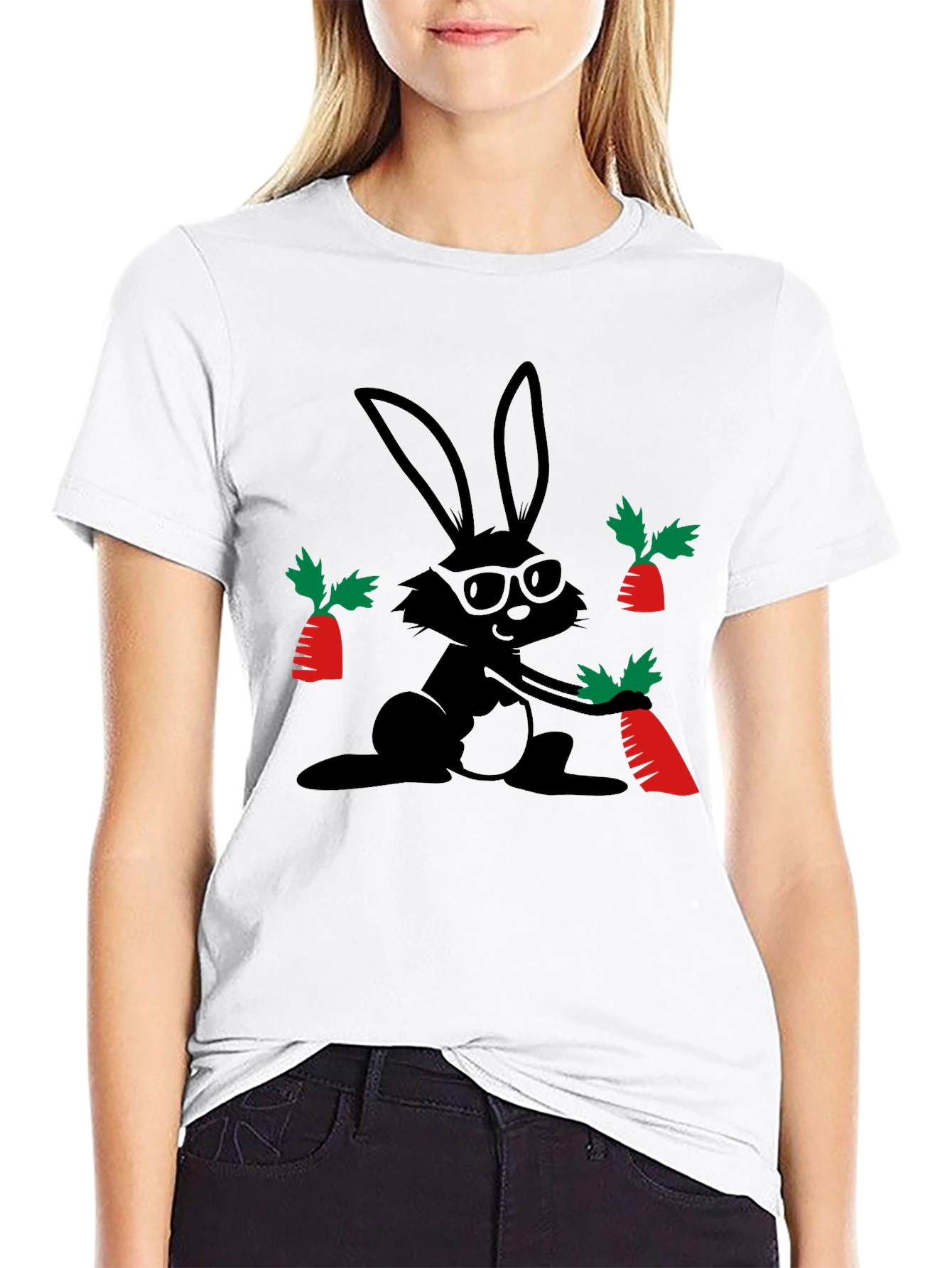 Cool Bunny & Carrot Graphic Tee